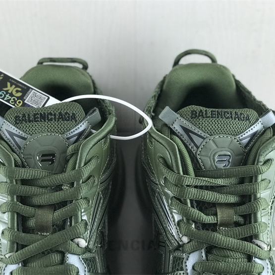 Balenciaga Runner Sneaker In Dark Green Mesh And Nylon - DopestKickz