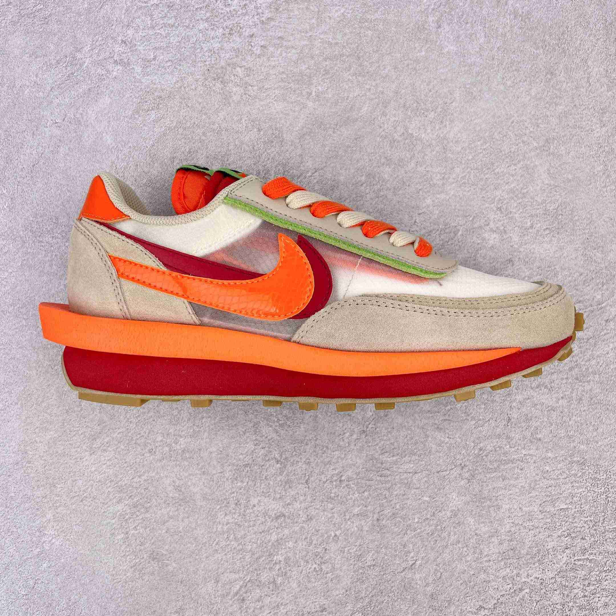 Clot × Sacai × NK LDWaffle'Net Orange Blaze' Sneaker     DH1347-100 - DopestKickz
