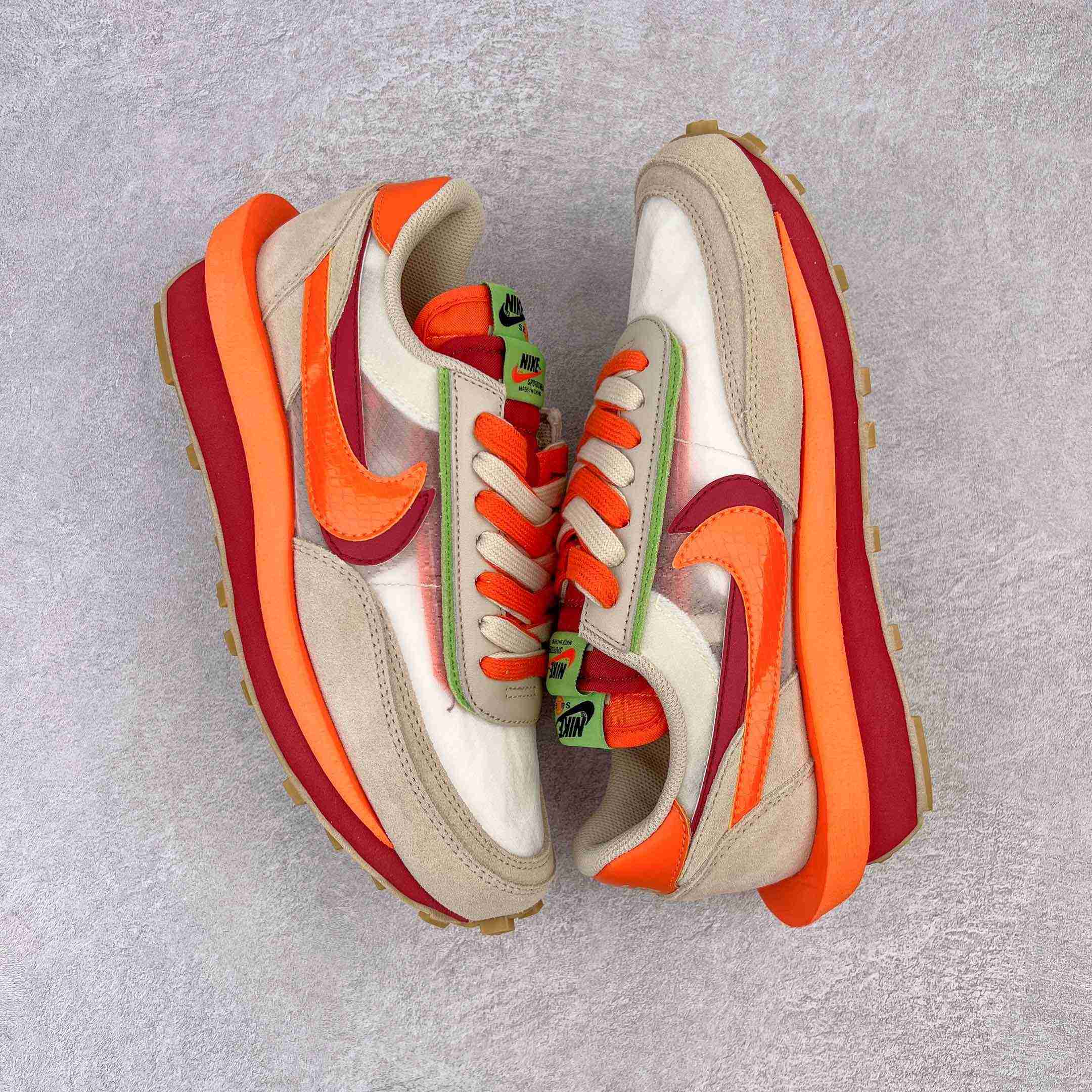 Clot × Sacai × NK LDWaffle'Net Orange Blaze' Sneaker     DH1347-100 - DopestKickz