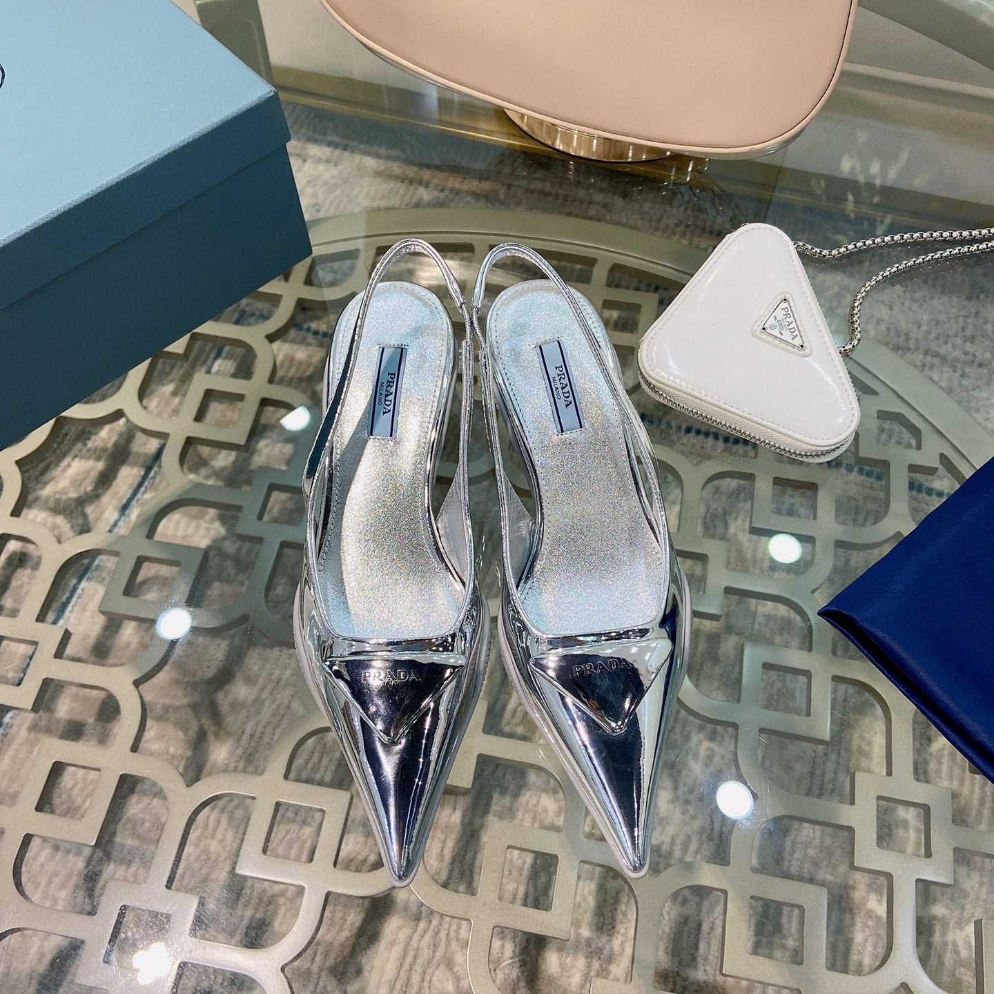Prada Brushed Leather Slingback Pumps - DopestKickz