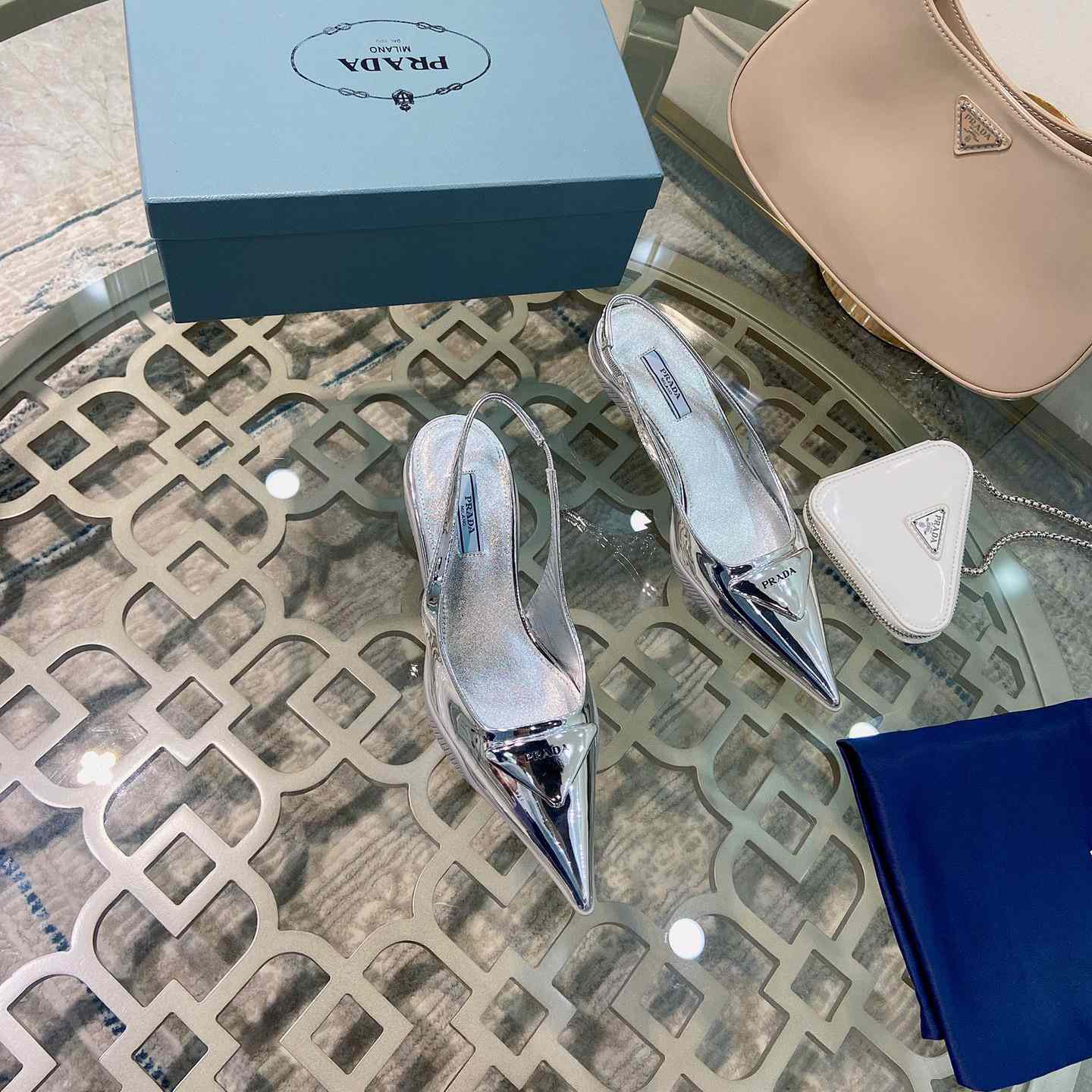 Prada Brushed Leather Slingback Pumps - DopestKickz