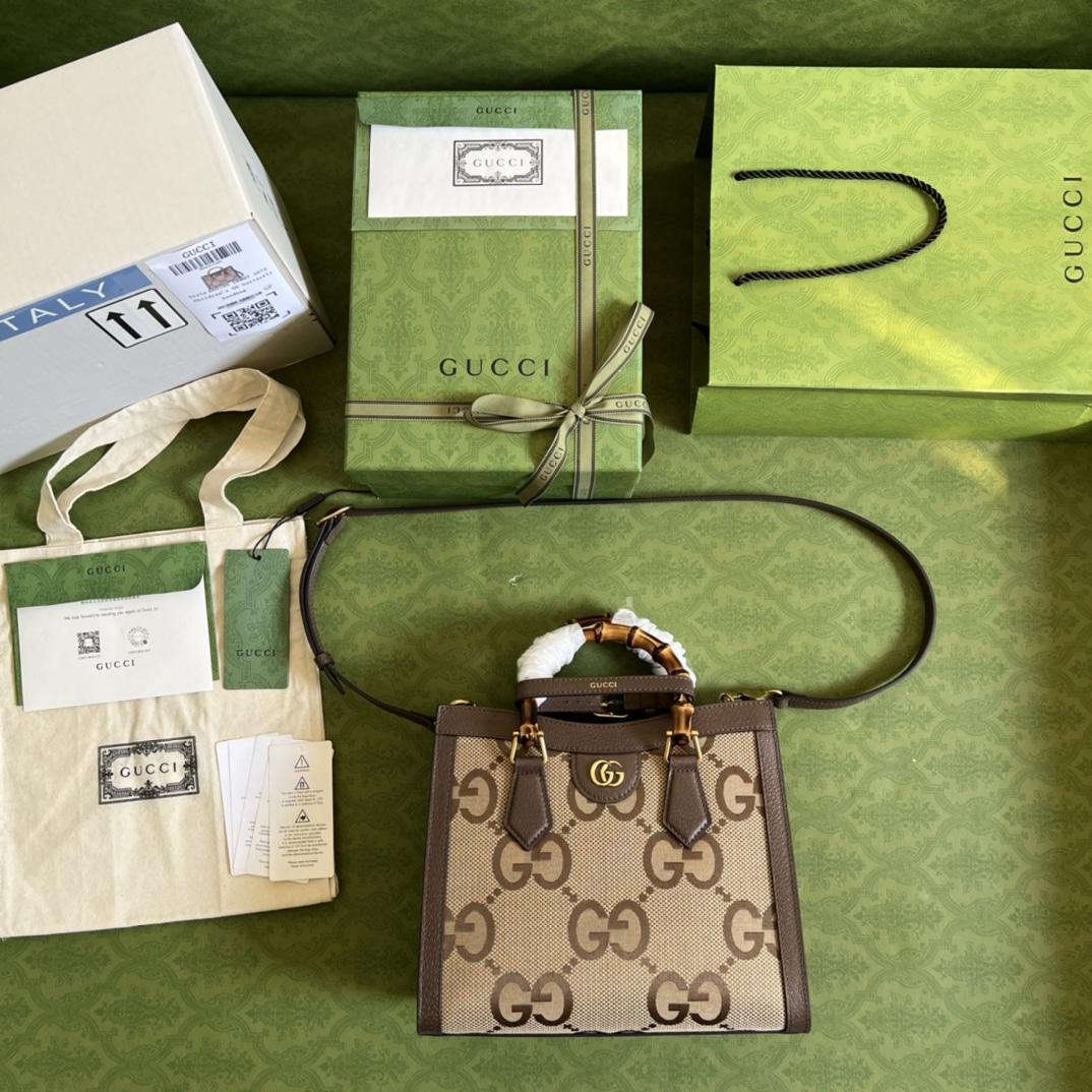 Gucci Diana Jumbo GG Small Tote Bag(27-24-11cm) - DopestKickz