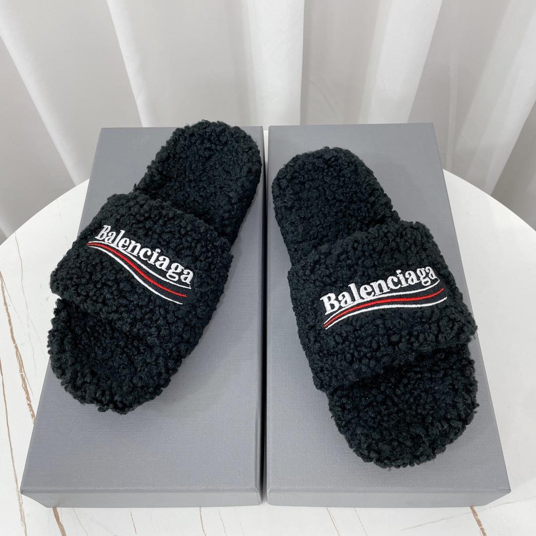 Balenciaga Furry Slide Sandal - DopestKickz