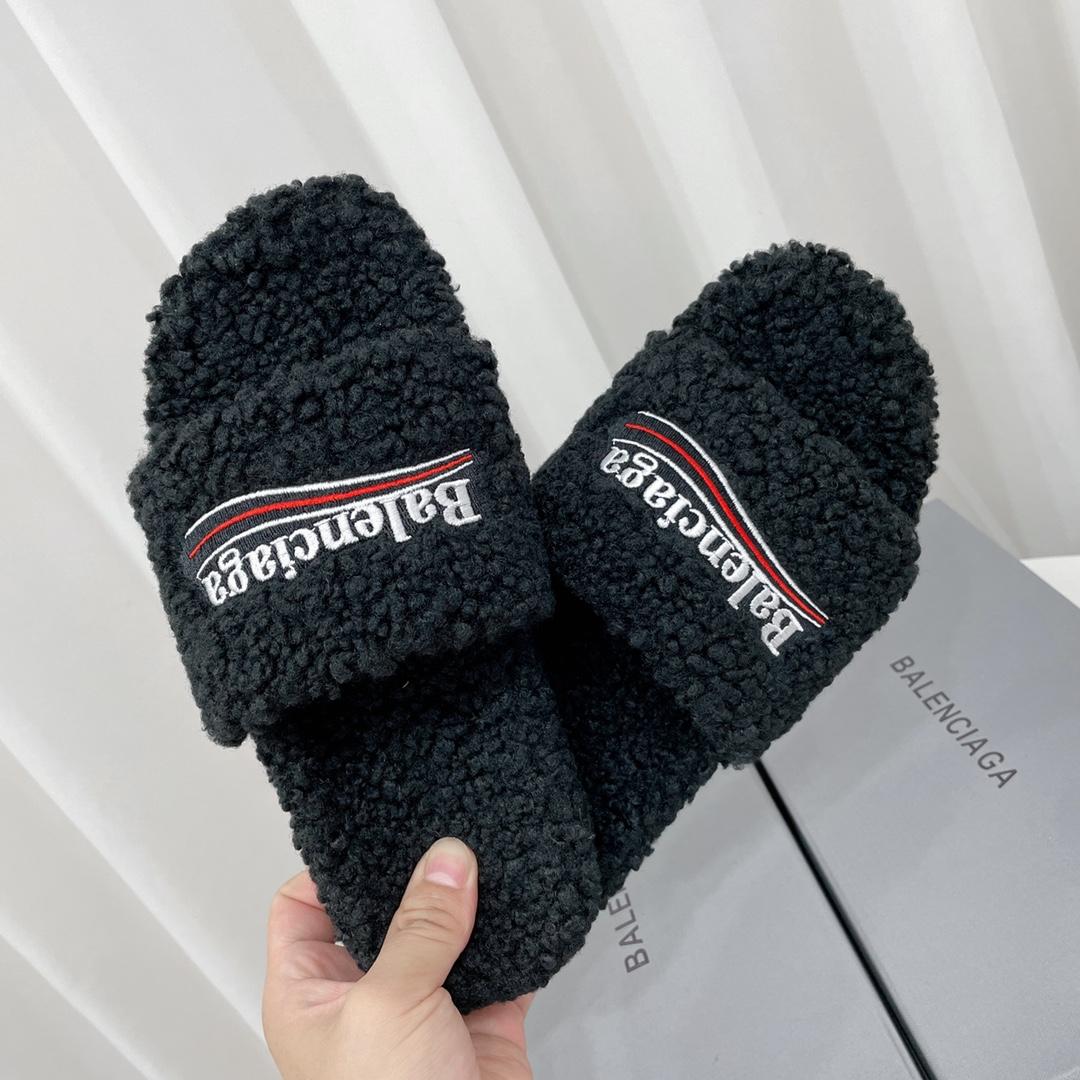 Balenciaga Furry Slide Sandal - DopestKickz