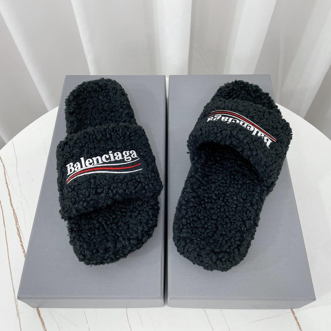 Balenciaga Furry Slide Sandal - DopestKickz