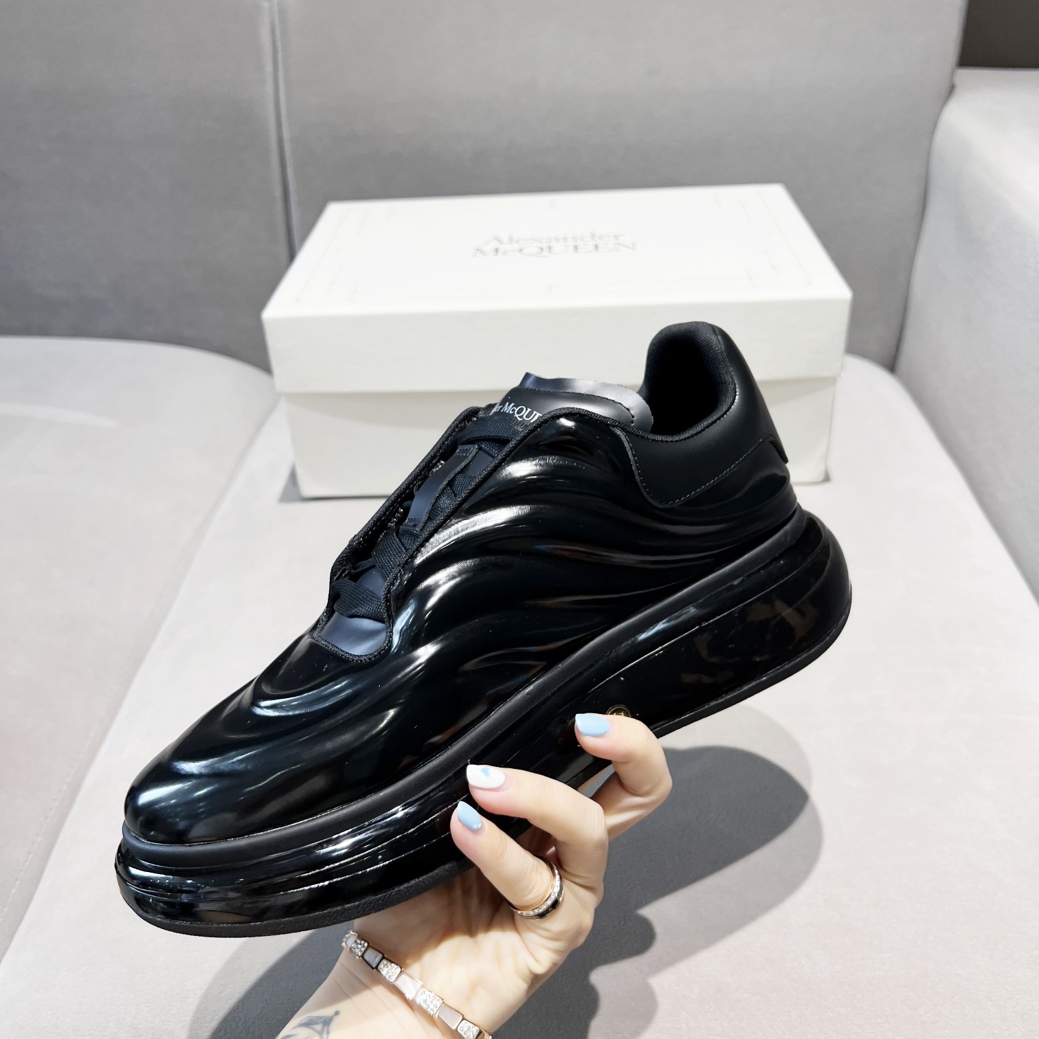 Alexander Mqueen Oversized Sneaker In Black - DopestKickz