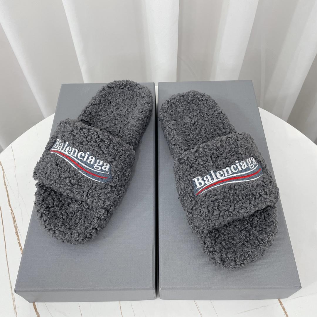 Balenciaga Furry Slide Sandal - DopestKickz