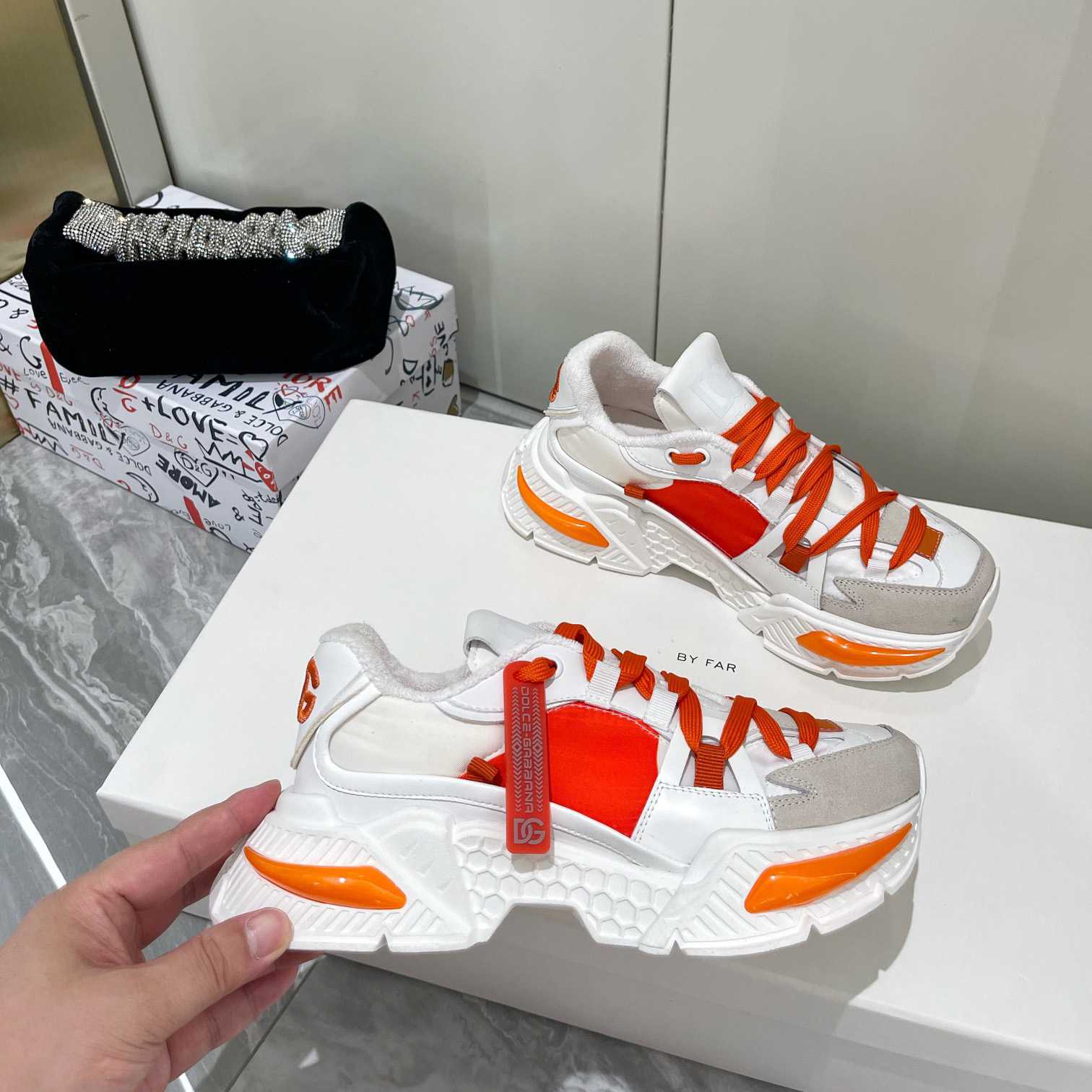 Dolce & Gabbana Mixed-Material Airmaster Sneakers - DopestKickz