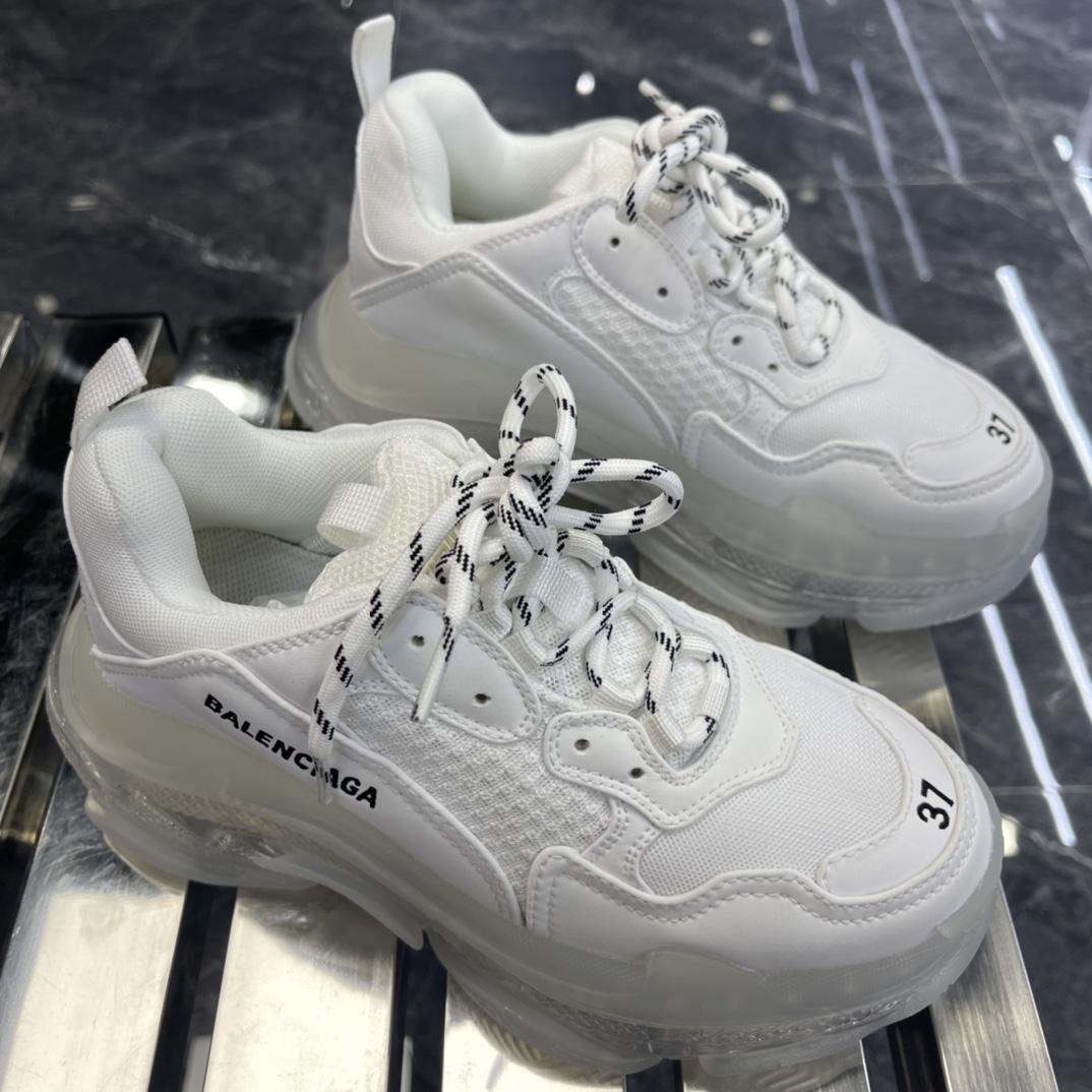 Balenciaga Triple S Sneaker Clear Sole In White Double Foam And Mesh - DopestKickz