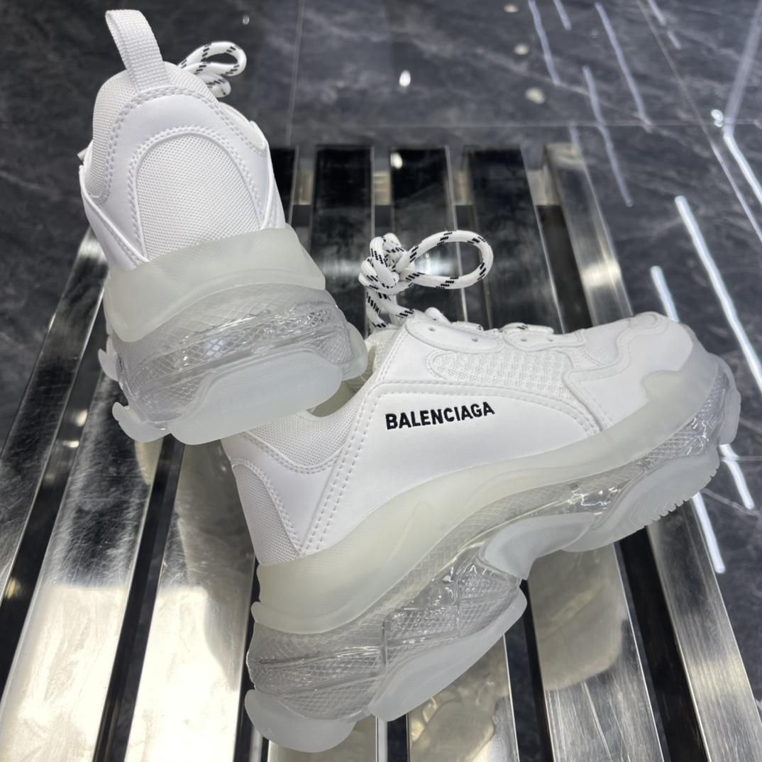 Balenciaga Triple S Sneaker Clear Sole In White Double Foam And Mesh - DopestKickz