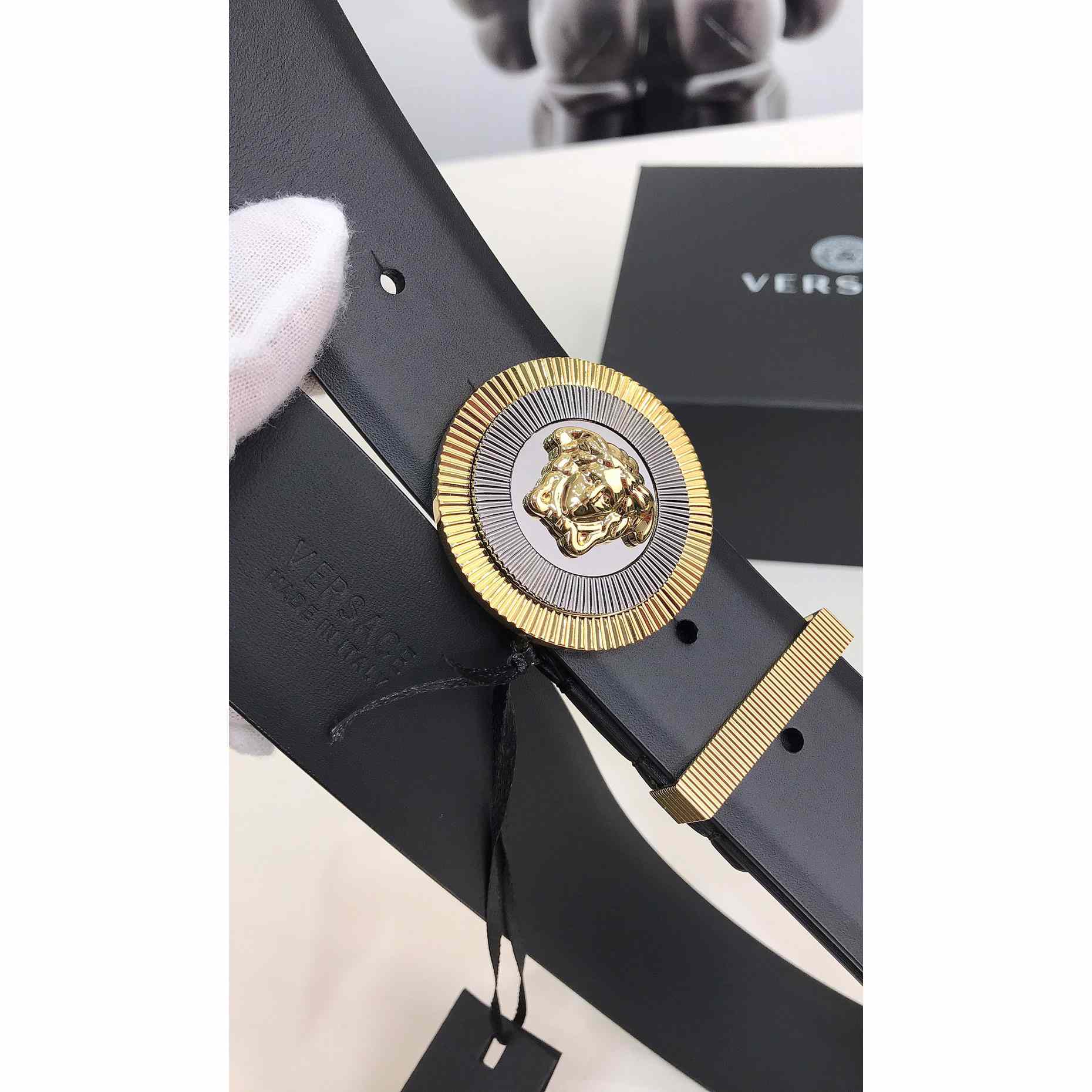 Versace Enamel Medusa Biggie Belt   40mm - DopestKickz