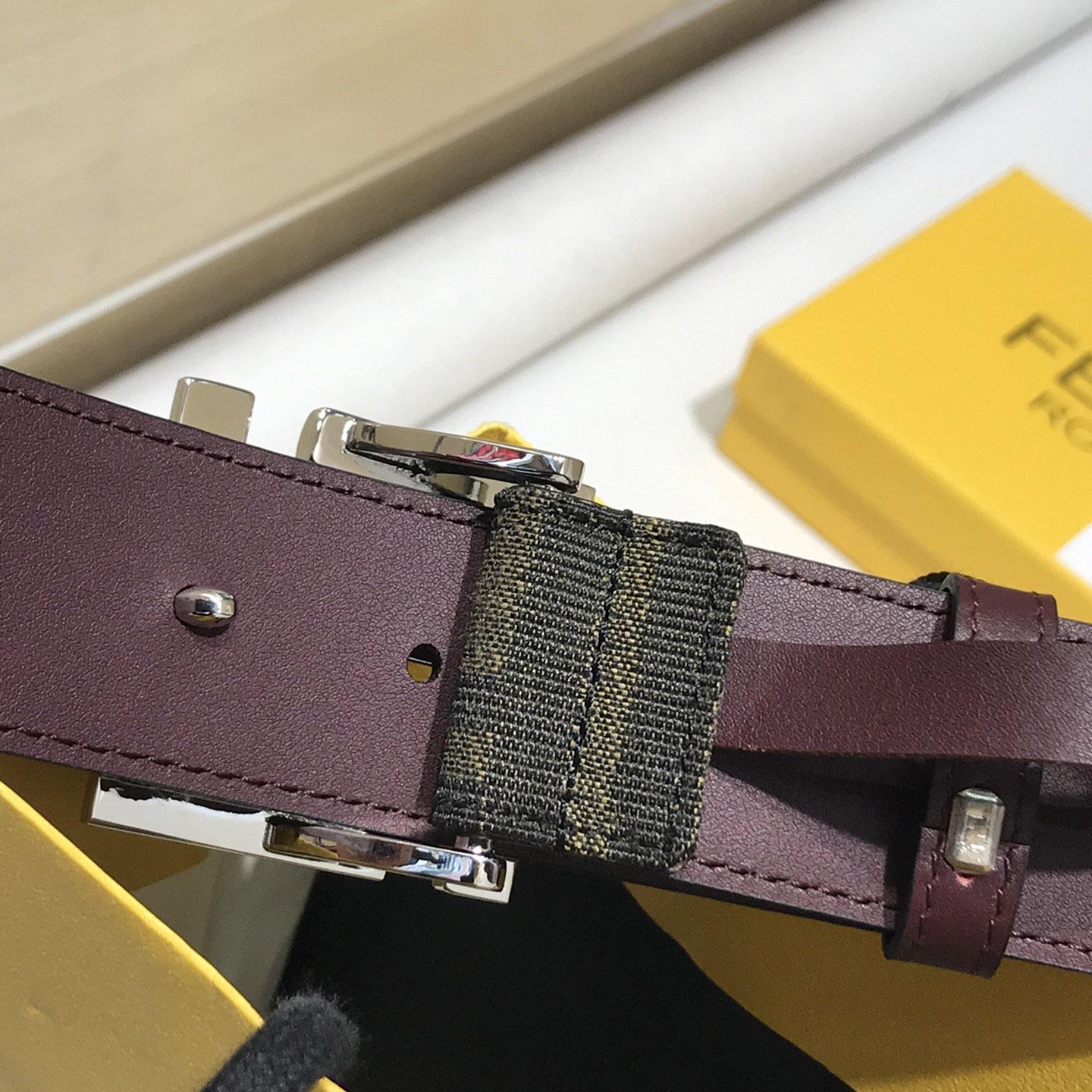 Fendi Brown Fabric Belt - DopestKickz