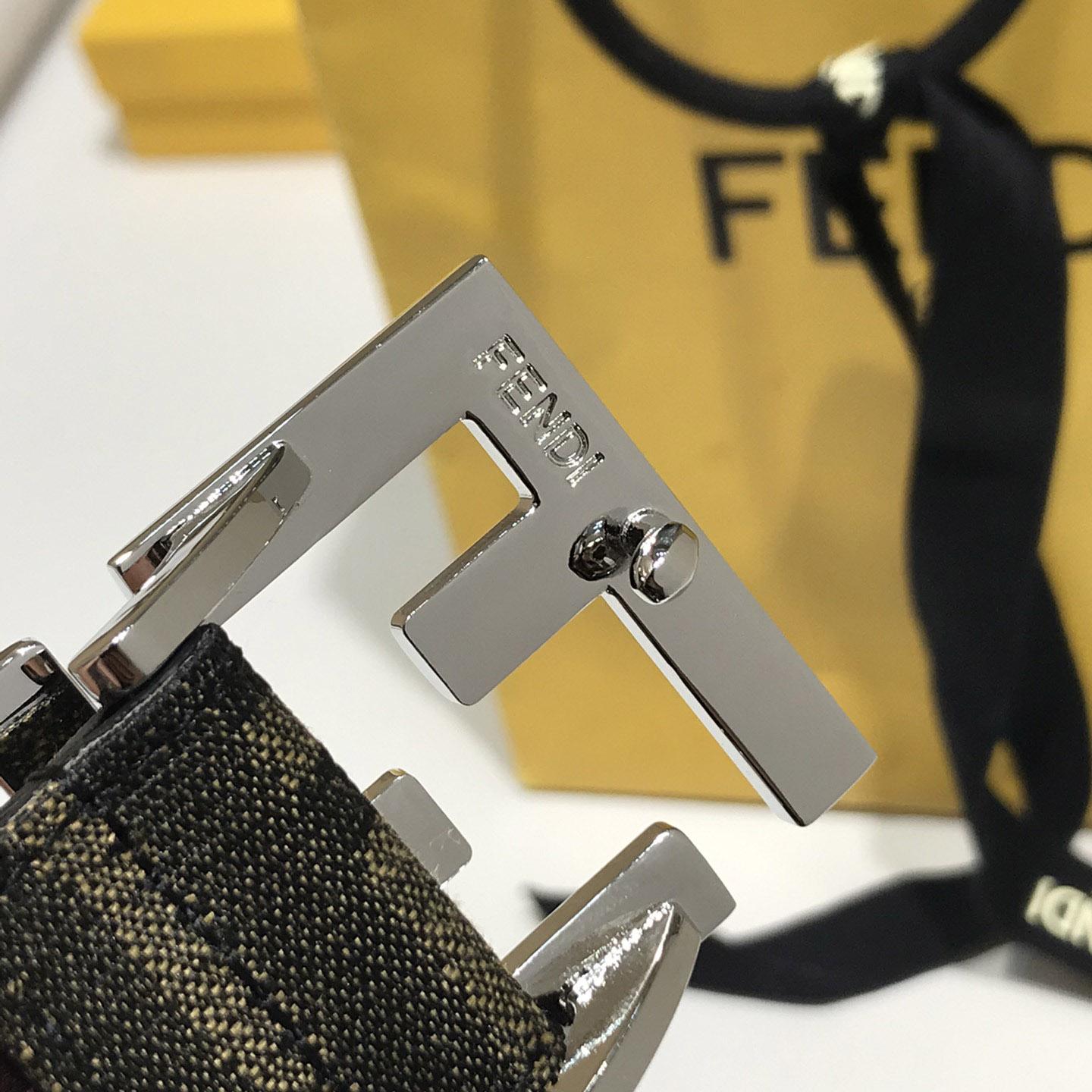 Fendi Brown Fabric Belt - DopestKickz
