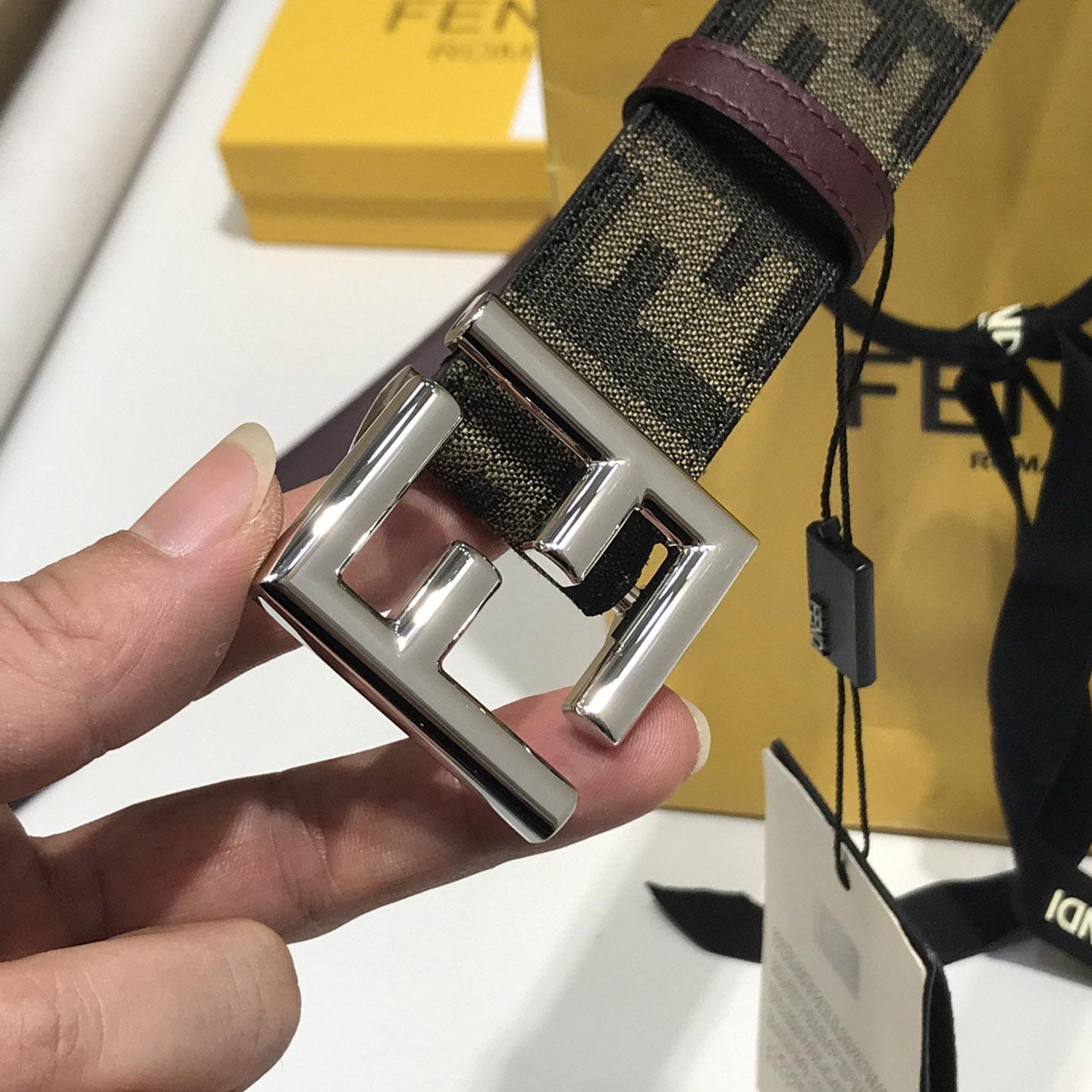 Fendi Brown Fabric Belt - DopestKickz