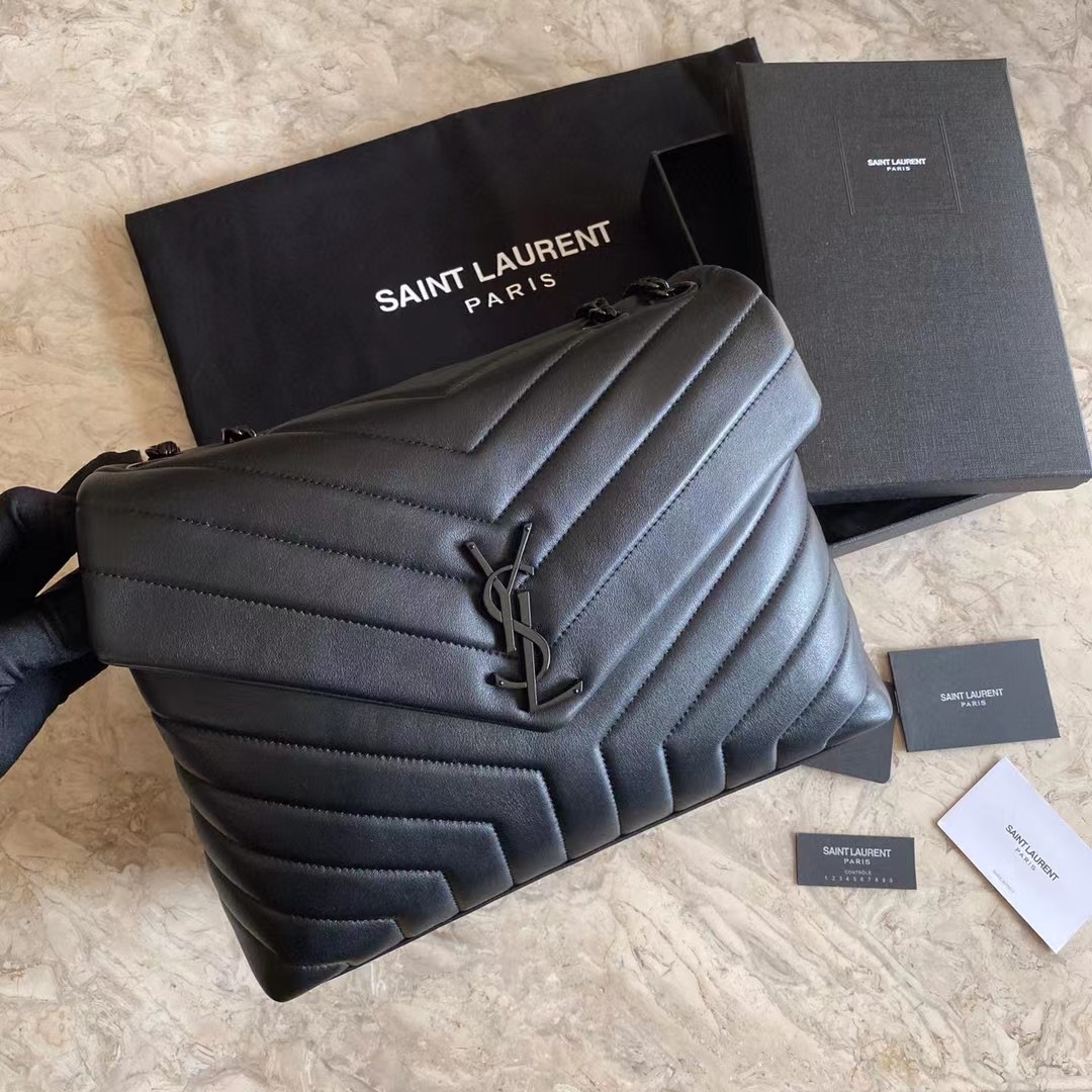 Saint Laurent Loulou Small Chain Bag In Quilted "Y" Leather(32-22-11cm) - DopestKickz