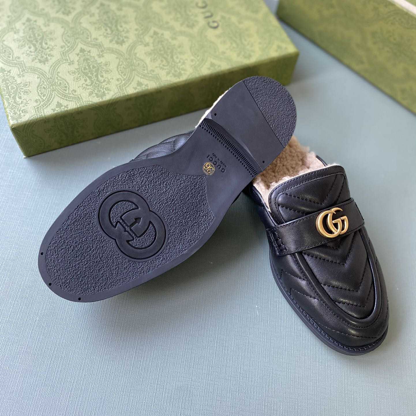 Gucci Women's Double G Slippers - DopestKickz