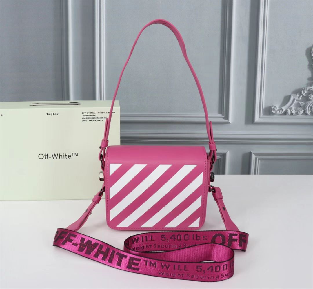 Off white Women’s Cowhide Twill Single Shoulder Messenger Bag Sling Bag - DopestKickz
