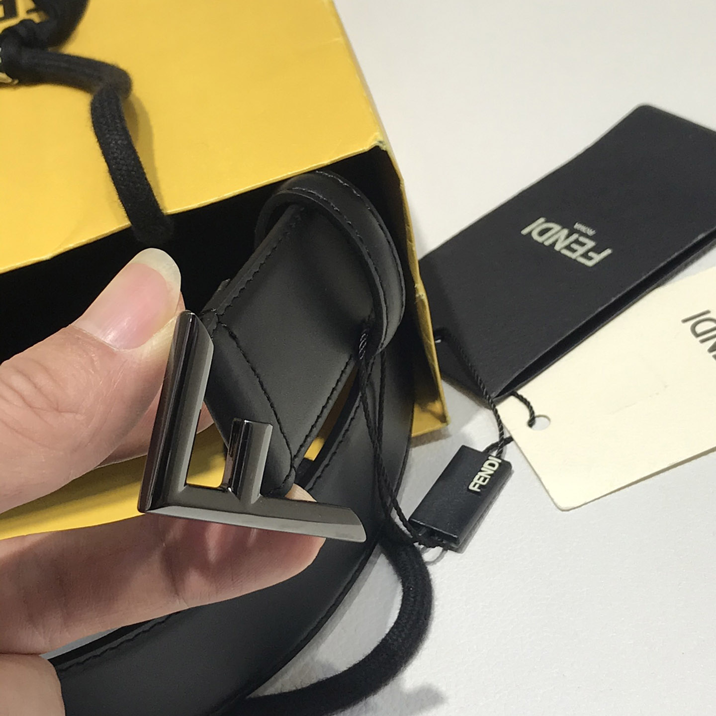 Fendi Black Leather Belt - DopestKickz