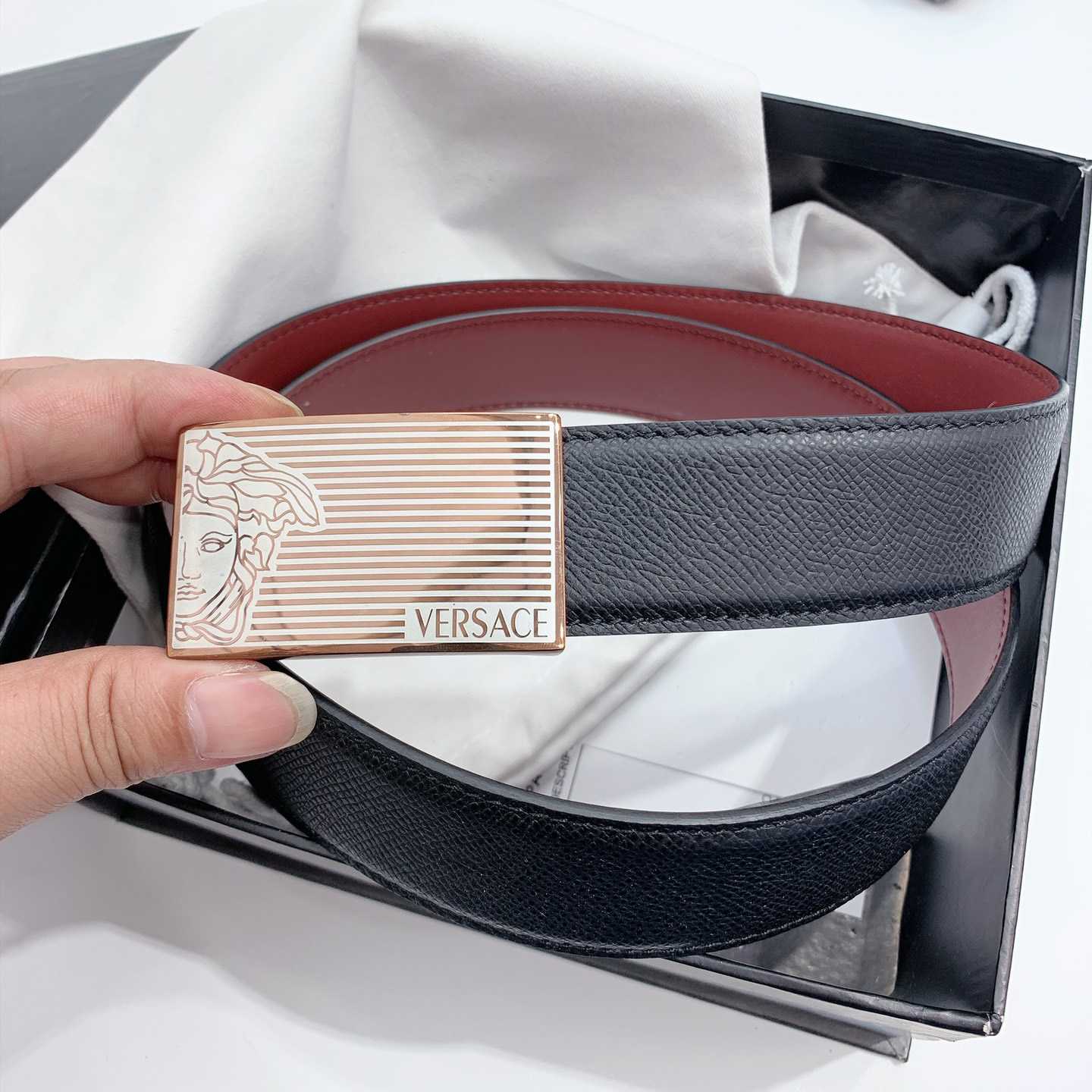 Versace Leather Belt - DopestKickz