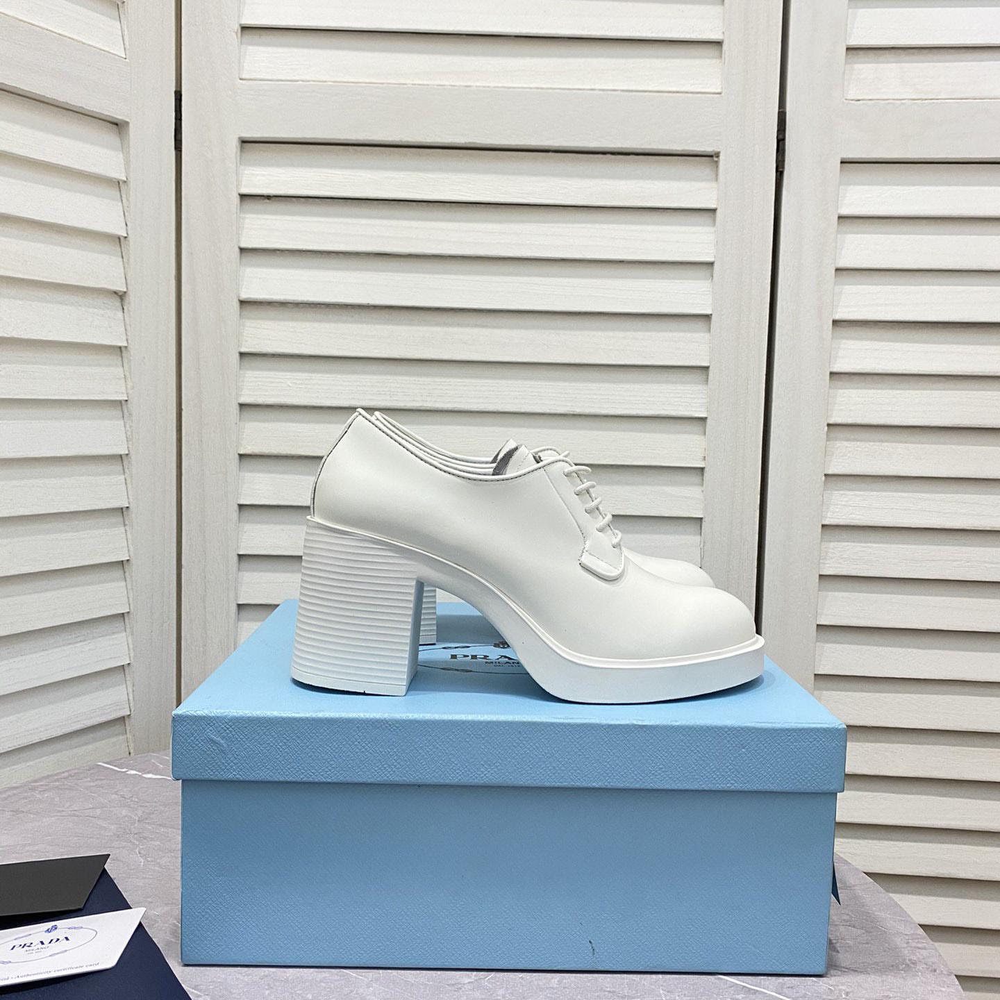 Prada Heeled Brushed Leather Lace-Ups - DopestKickz