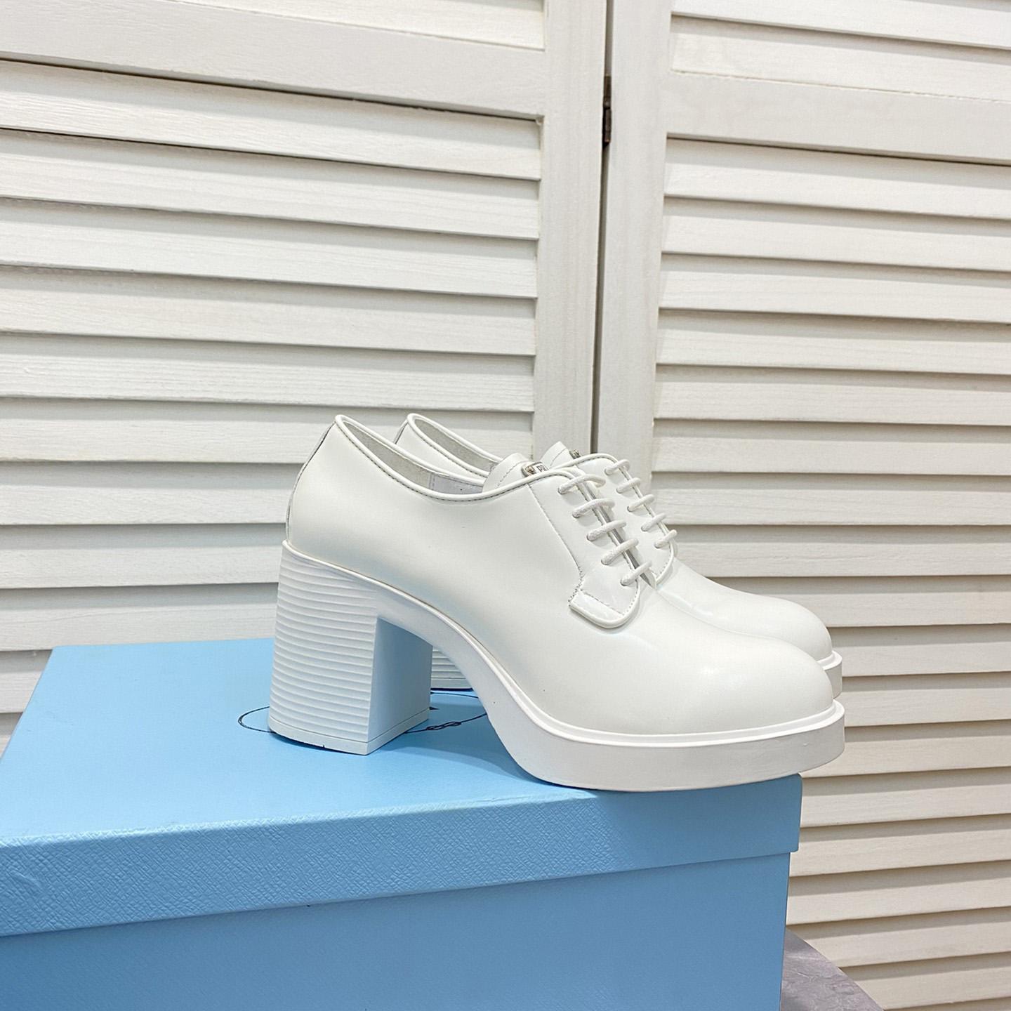 Prada Heeled Brushed Leather Lace-Ups - DopestKickz