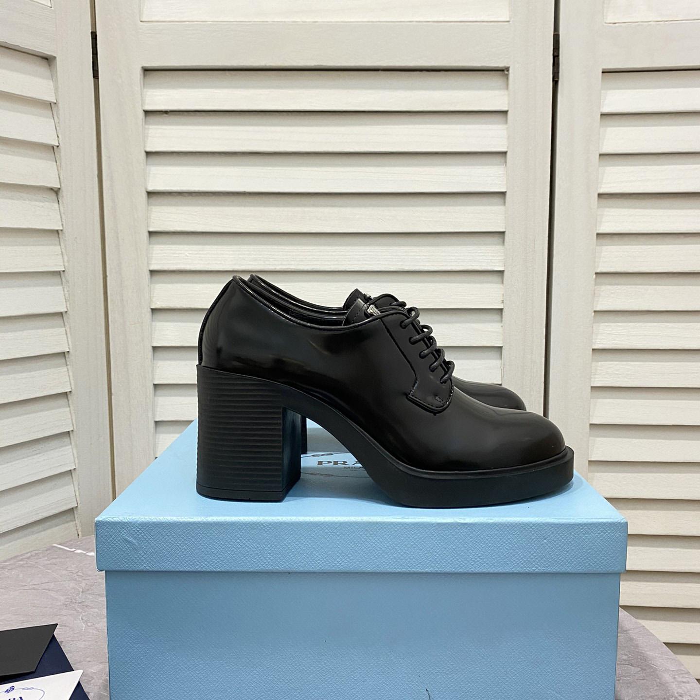 Prada Heeled Brushed Leather Lace-Ups - DopestKickz