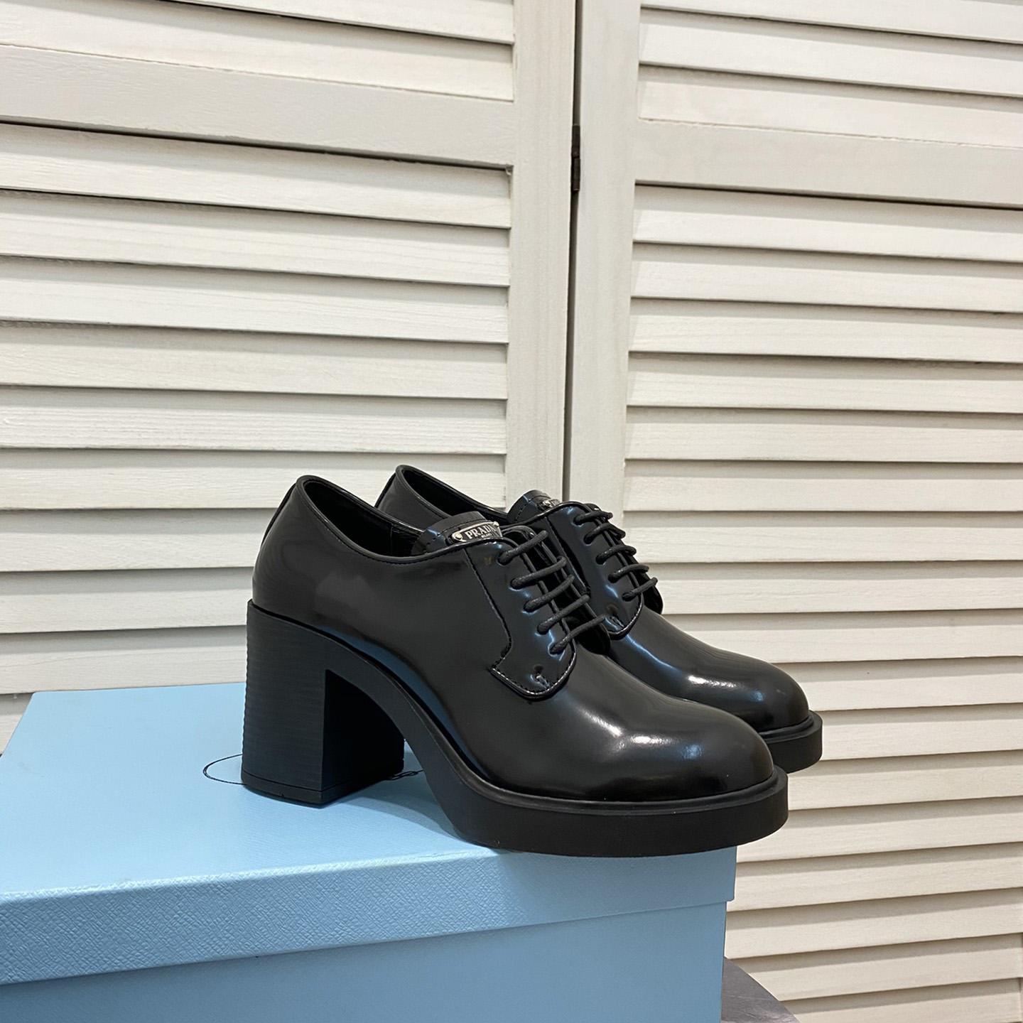 Prada Heeled Brushed Leather Lace-Ups - DopestKickz