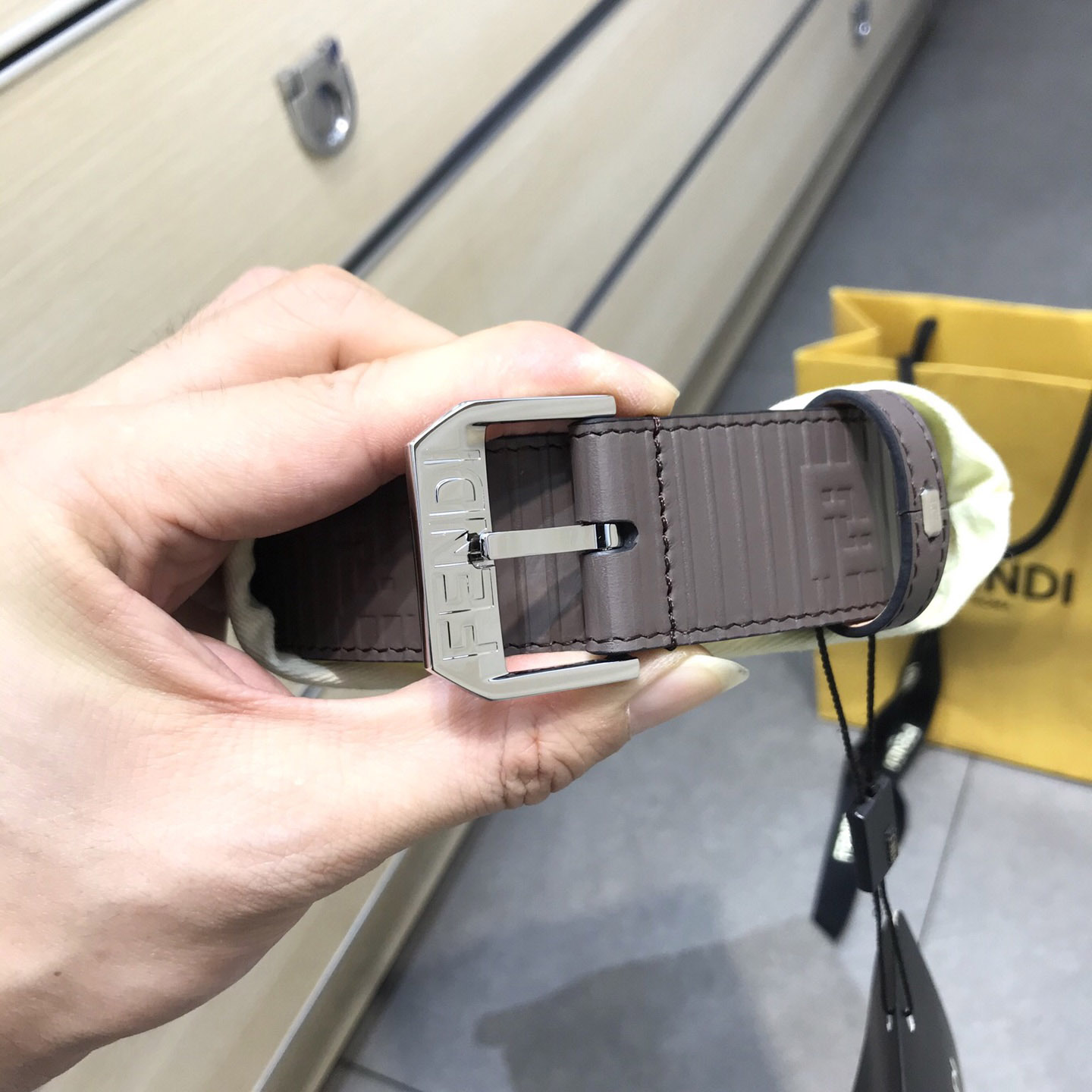 Fendi Brown Leather Belt - DopestKickz