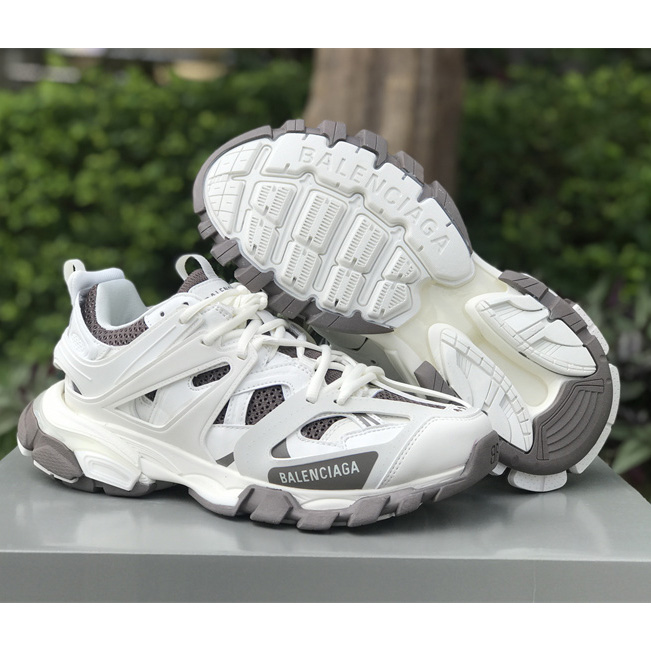 Balenciaga Track Sneaker In Off-White And Dark Grey Mesh And Nylon - DopestKickz