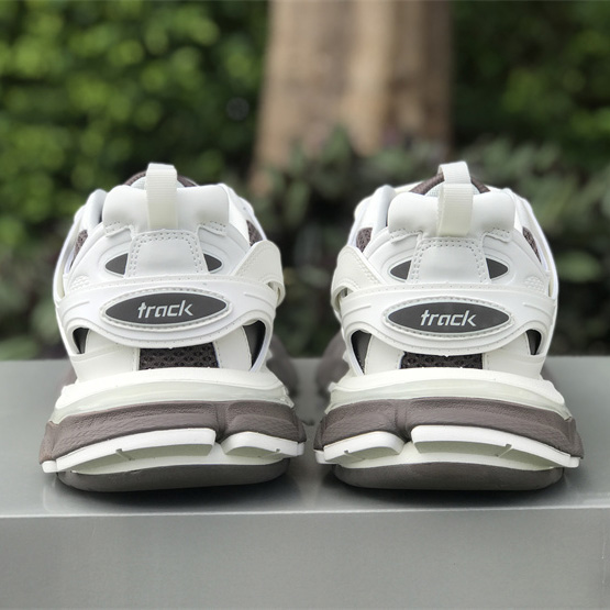 Balenciaga Track Sneaker In Off-White And Dark Grey Mesh And Nylon - DopestKickz