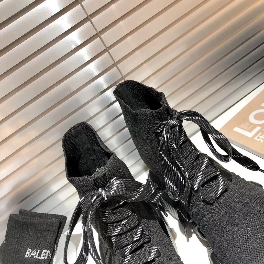 Balenciaga Speed 2.0 Lace-Up Sneaker In Black Recycled Knit - DopestKickz