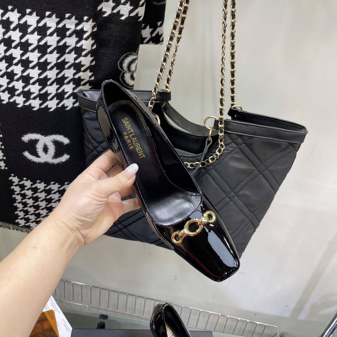 Saint Laurent Severine Pumps In Patent Leather - DopestKickz