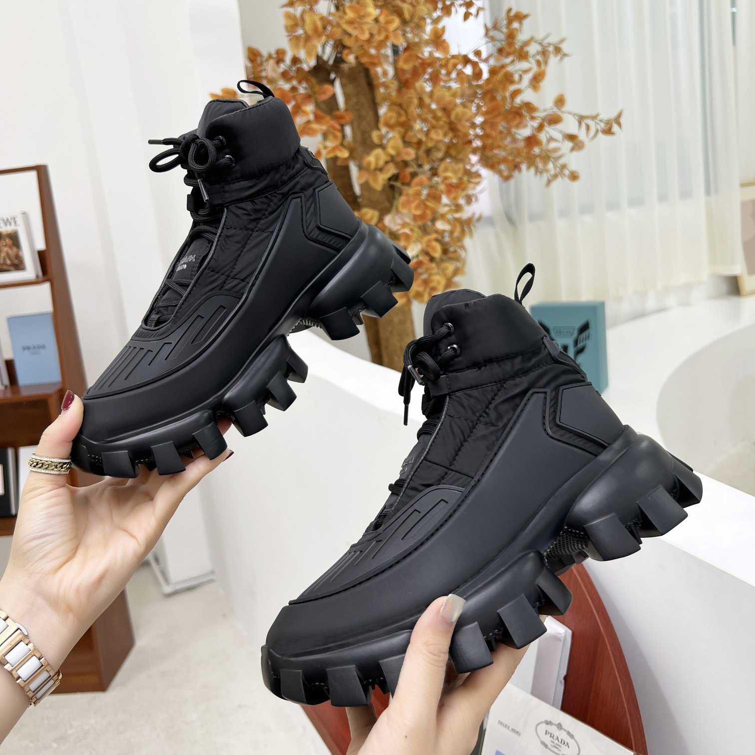 Prada Cloudbust Thunder High-Top Sneakers - DopestKickz