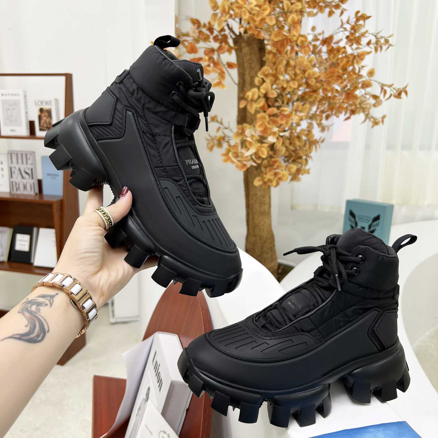Prada Cloudbust Thunder High-Top Sneakers - DopestKickz