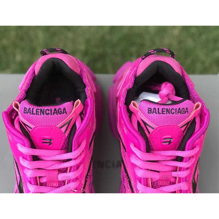 Balenciaga Runner Sneaker In Dark Pink And Black Mesh And Nylon - DopestKickz