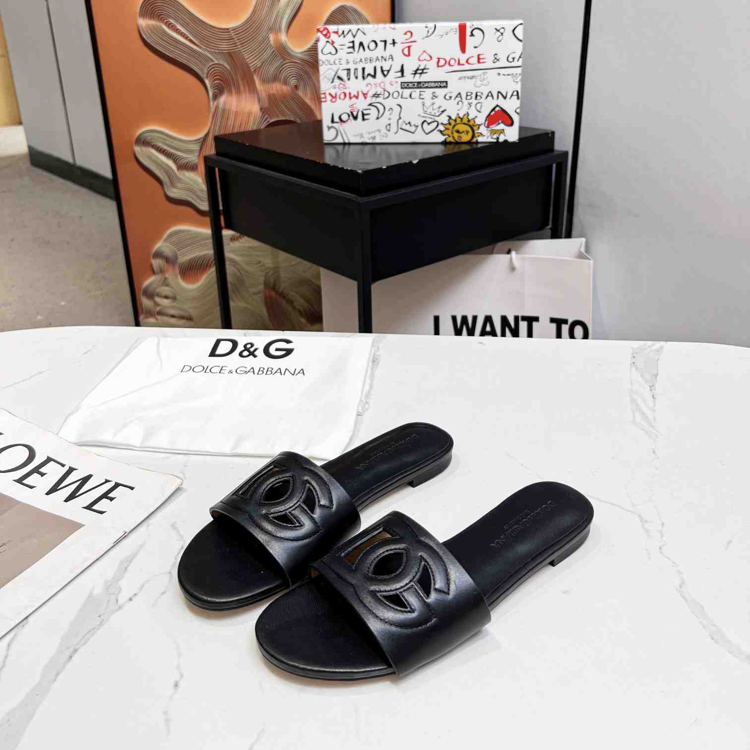 Dolce & Gabbana  DG Logo Leather  Sandal - DopestKickz