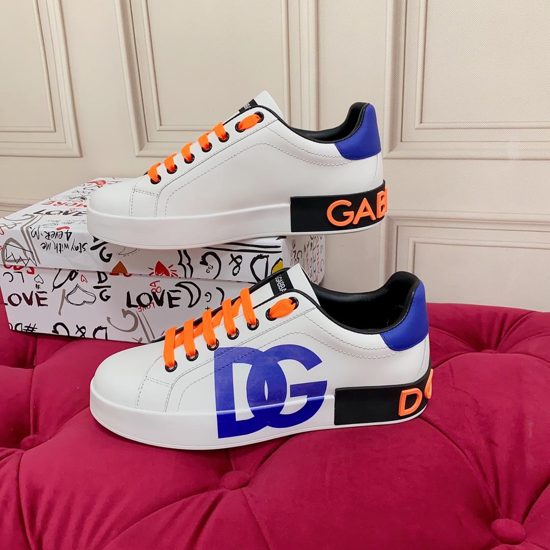 Dolce & Gabbana Portofino Leather Logo Low-Top Sneakers - DopestKickz