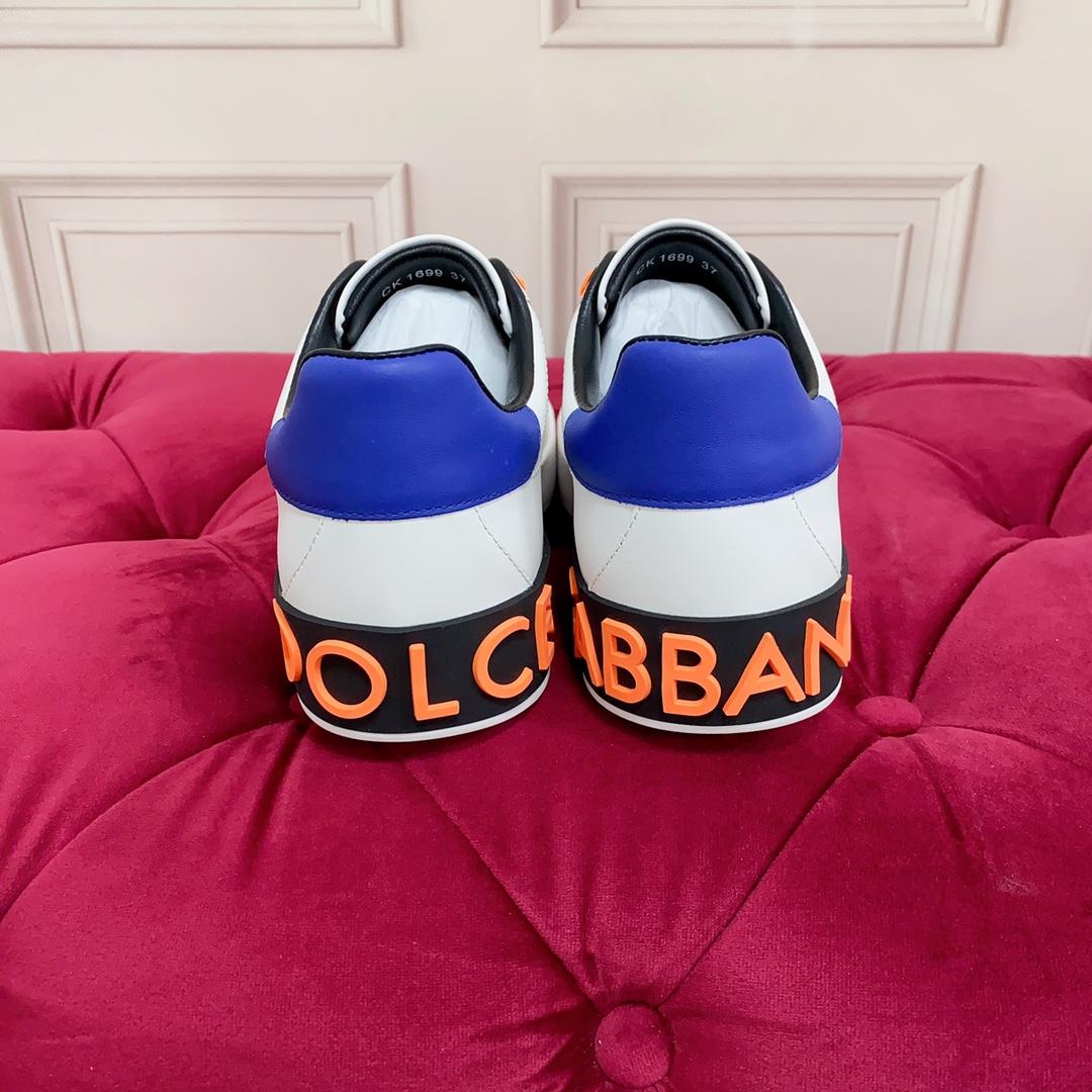 Dolce & Gabbana Portofino Leather Logo Low-Top Sneakers - DopestKickz