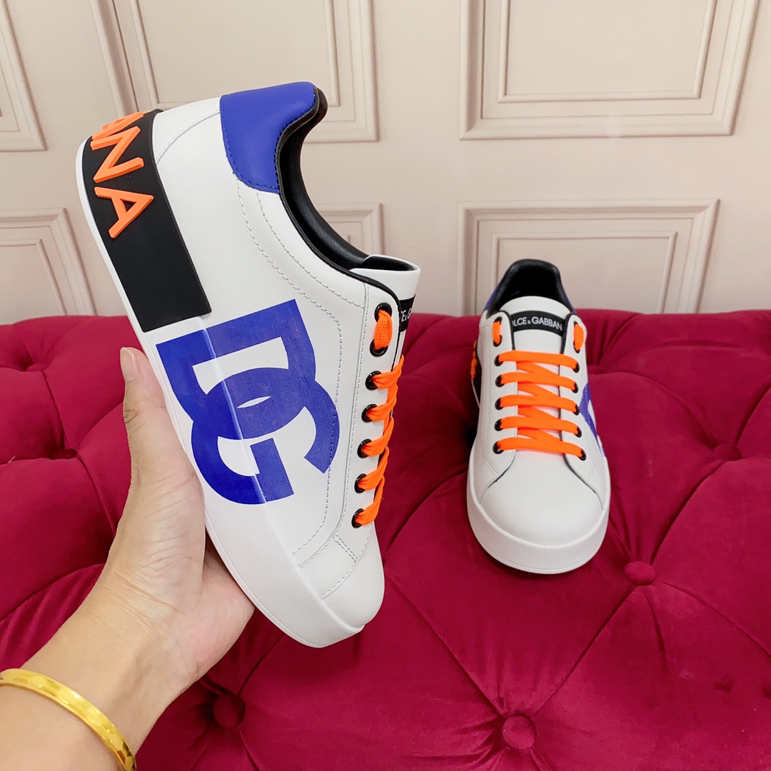 Dolce & Gabbana Portofino Leather Logo Low-Top Sneakers - DopestKickz