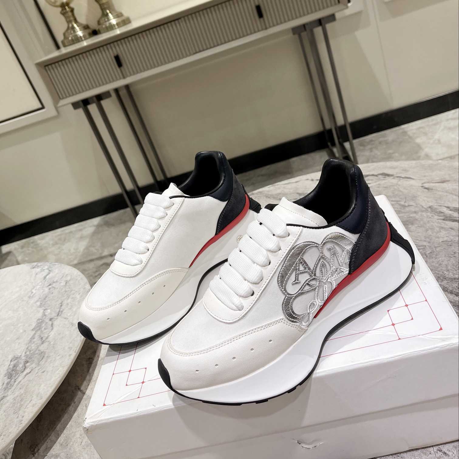 Alexander Mqueen Sprint Runner Lace-Up Sneaker - DopestKickz