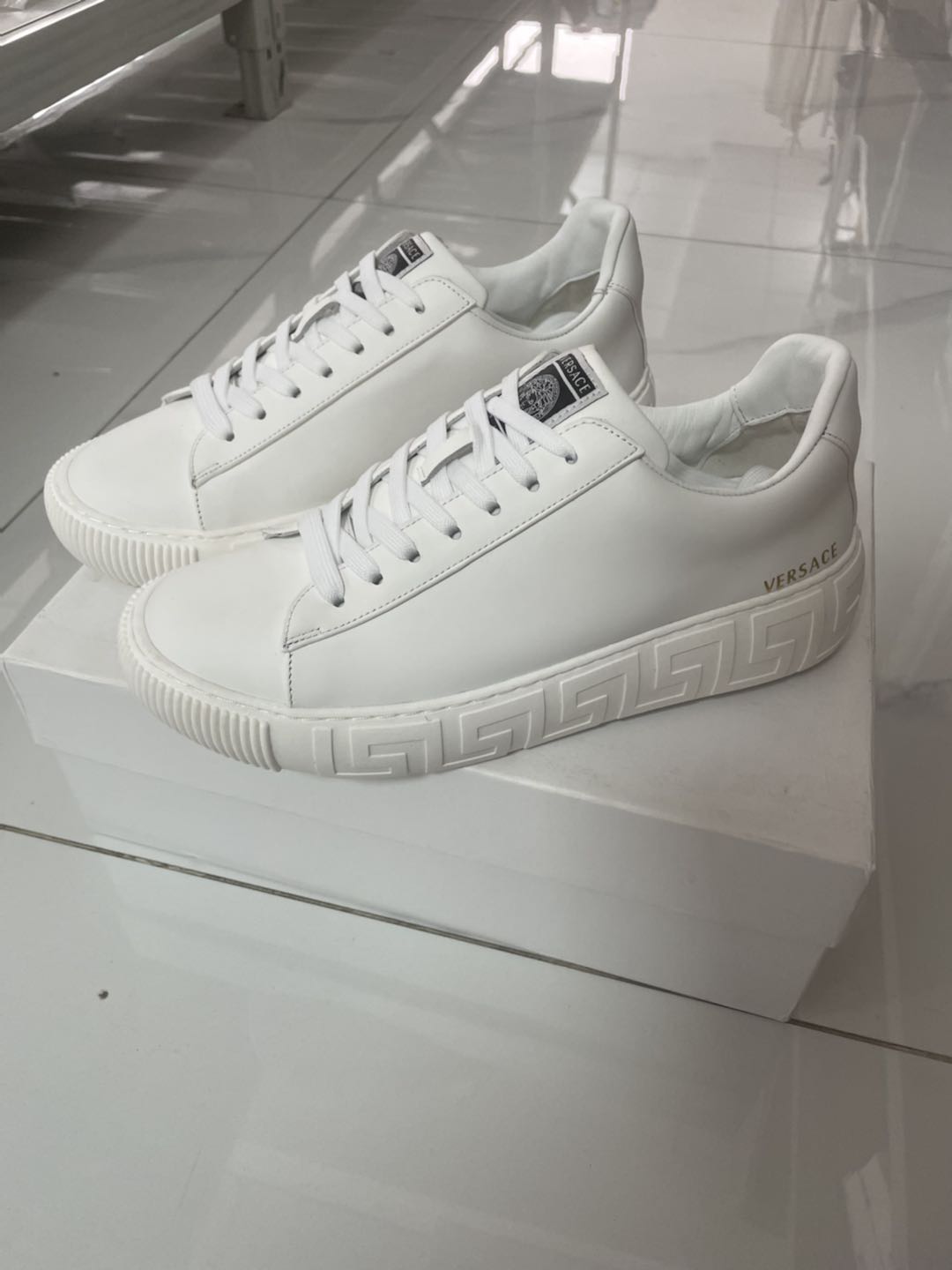 Versace La Greca Lace-Up Sneakers - DopestKickz