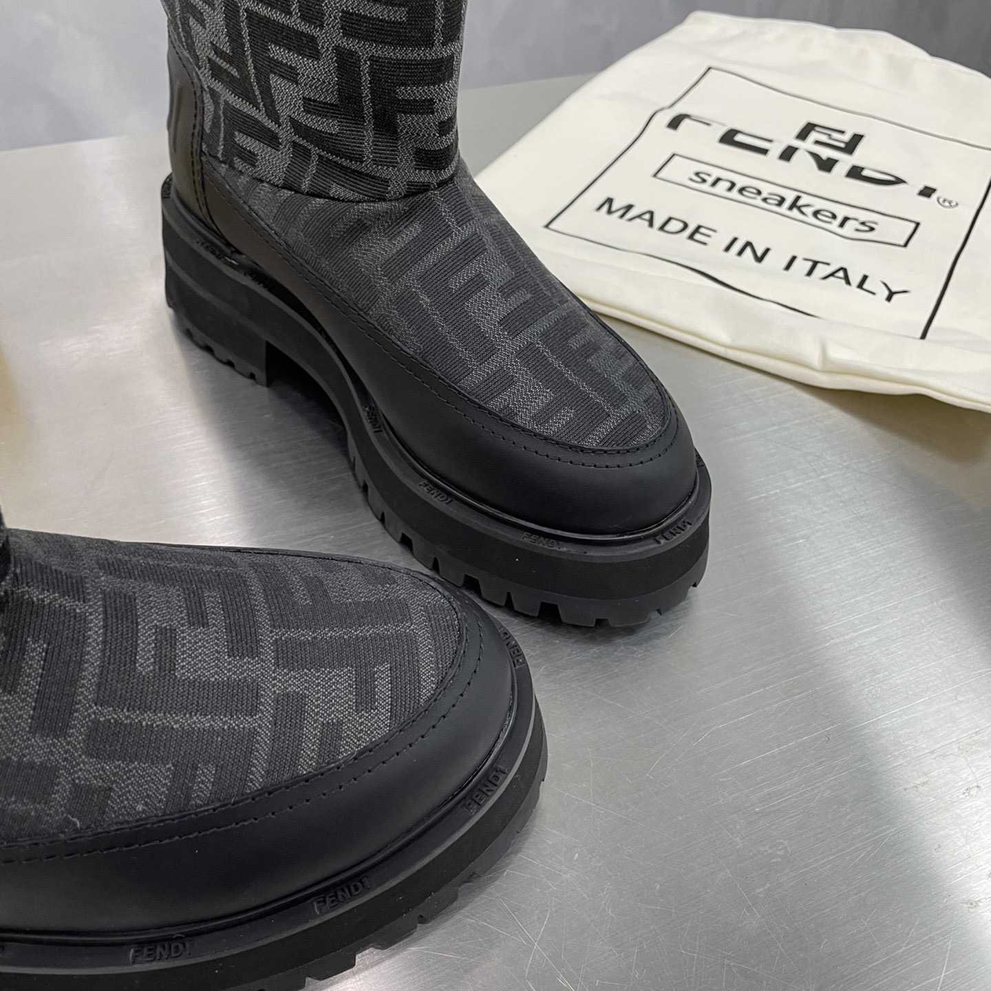 Fendi Force Black Leather Boots - DopestKickz