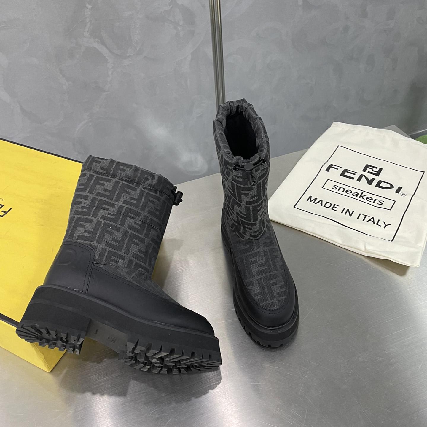 Fendi Force Black Leather Boots - DopestKickz