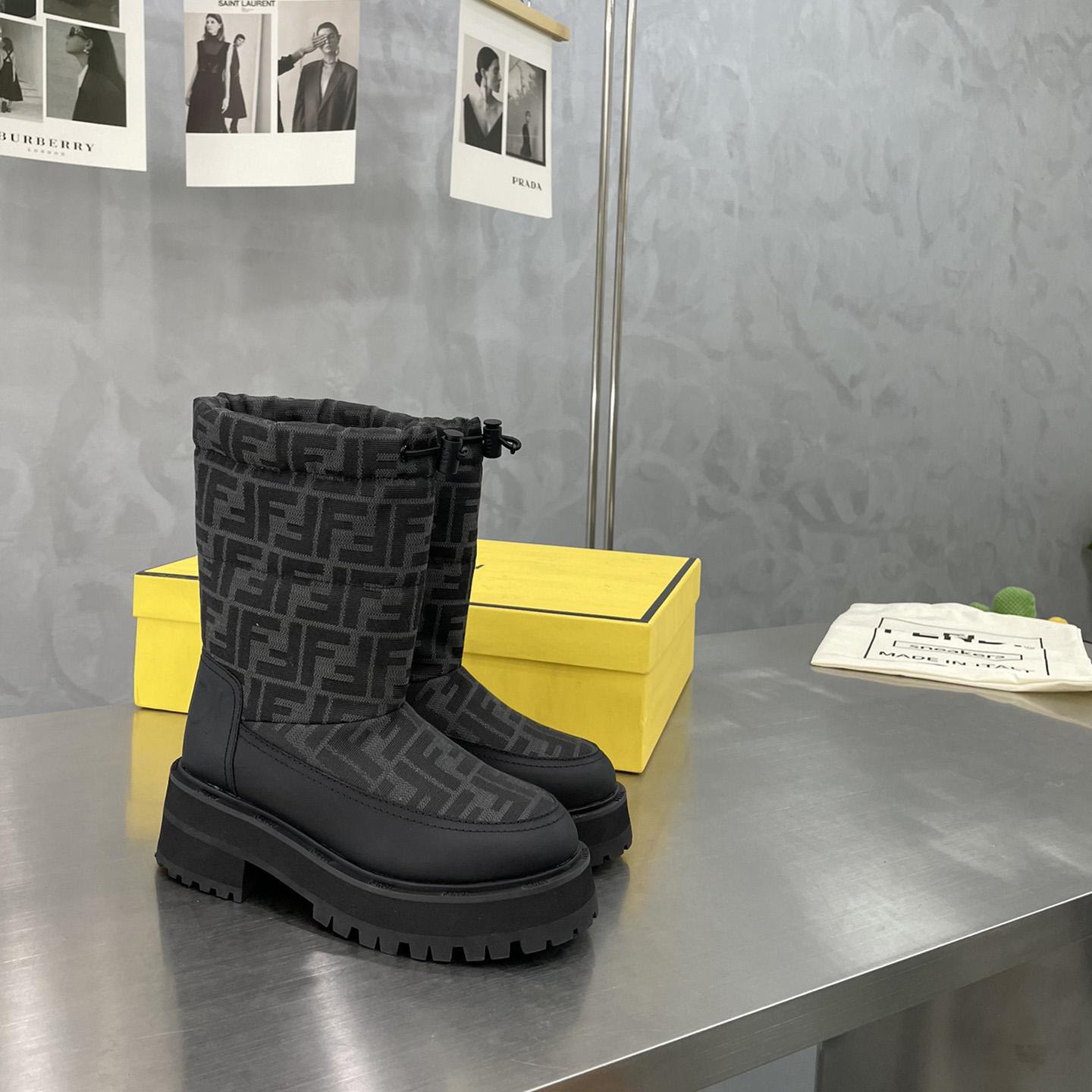 Fendi Force Black Leather Boots - DopestKickz