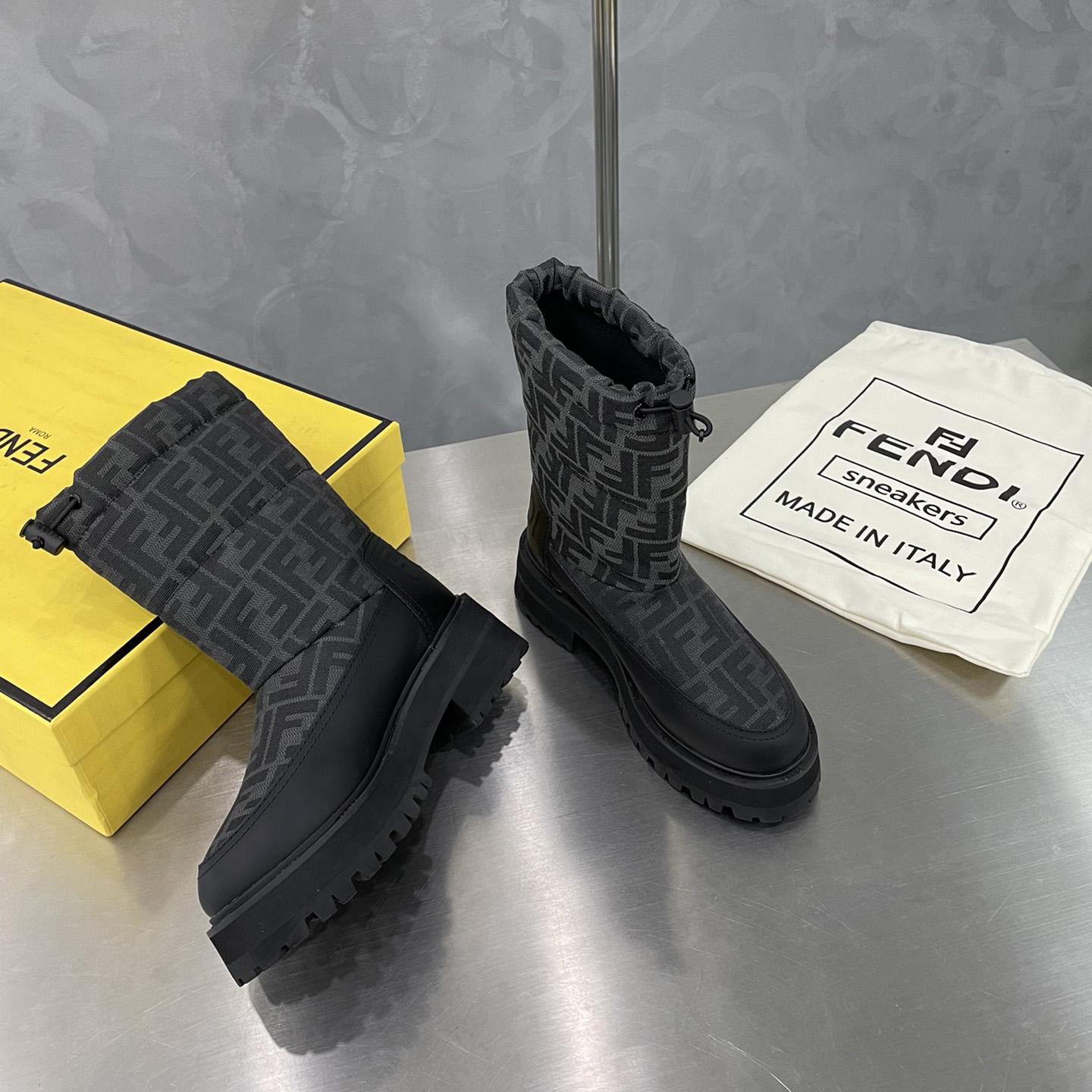 Fendi Force Black Leather Boots - DopestKickz