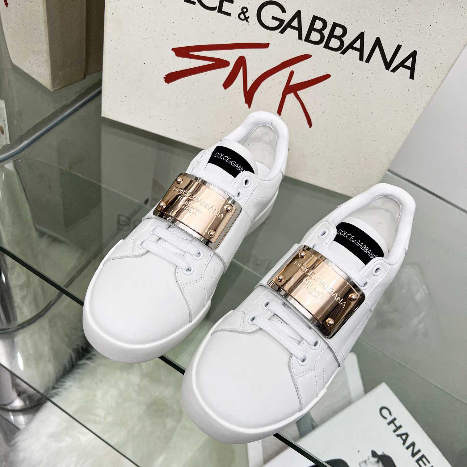 Dolce & Gabbana Portofino Leather Sneakers - DopestKickz