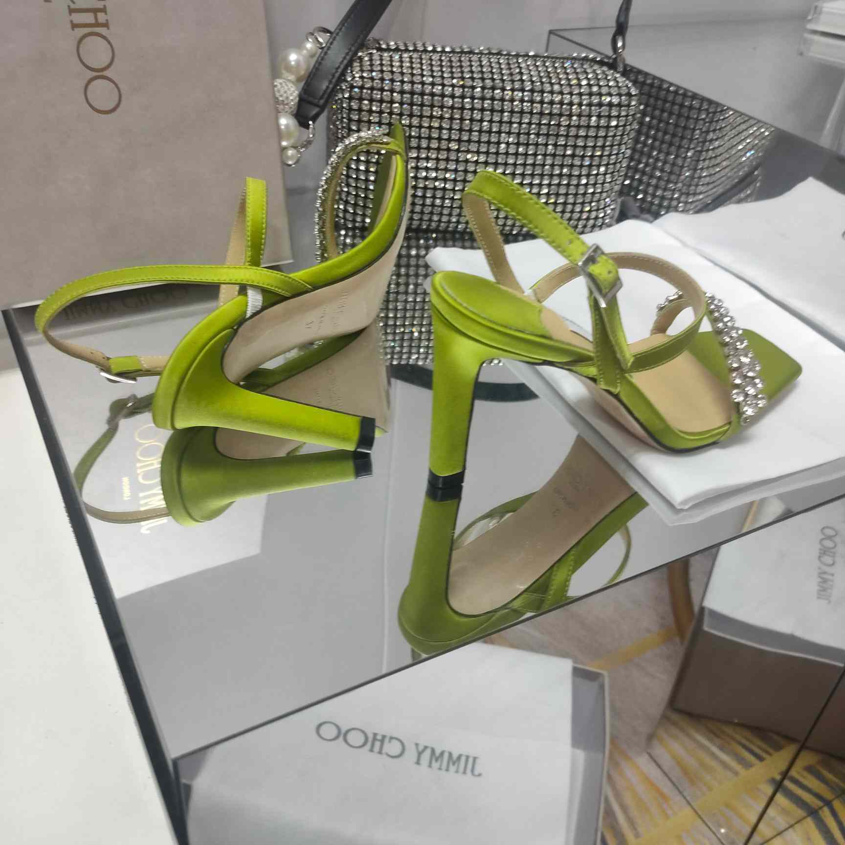 Jimmy Choo Meira 85 Suede Sandals With Crystal Embellishment - DopestKickz