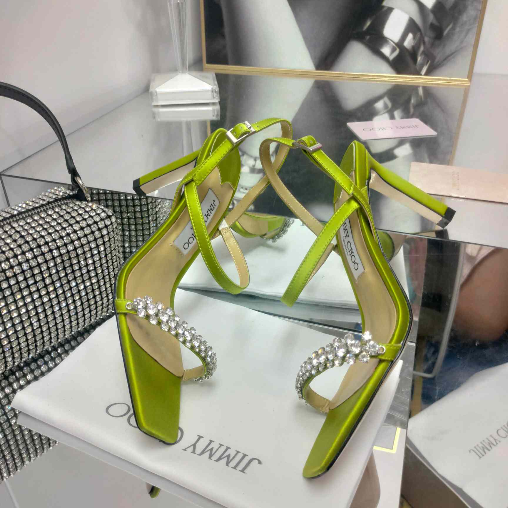 Jimmy Choo Meira 85 Suede Sandals With Crystal Embellishment - DopestKickz