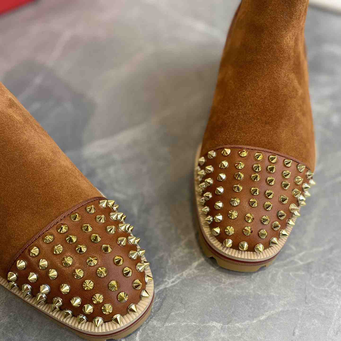 Christian Louboutin CLB Red Bottom Man Short Boots - DopestKickz