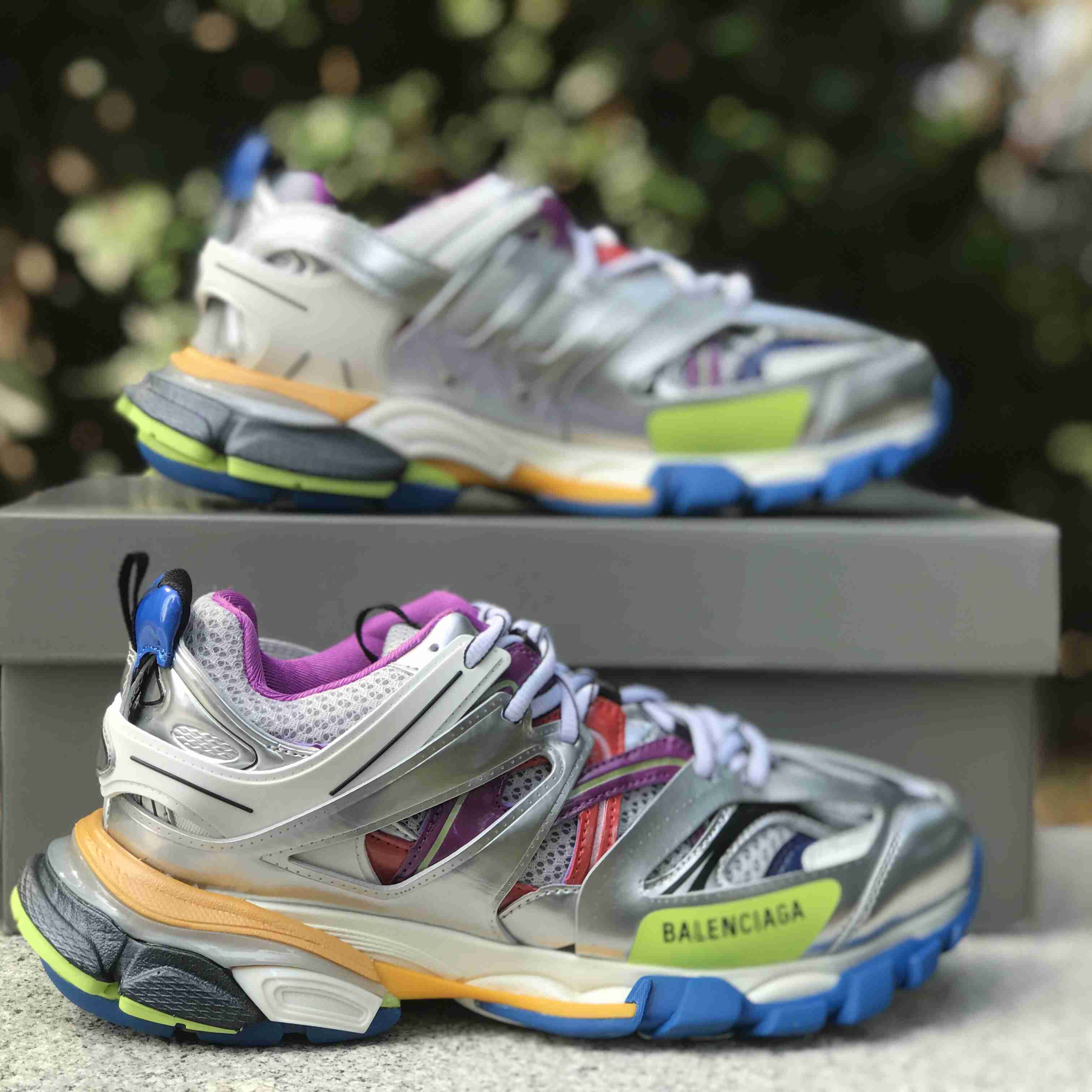 Balenciaga Track Sneaker In Silver - DopestKickz